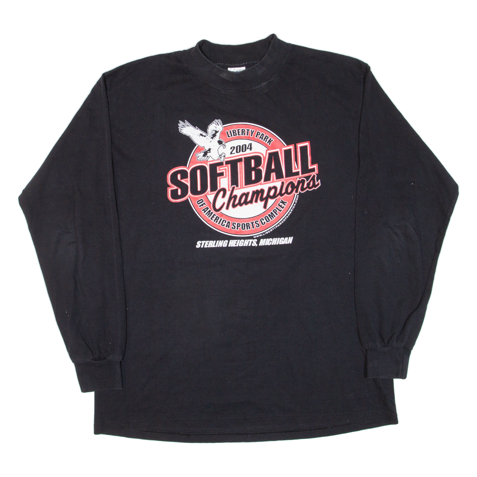 GILDAN Softball Champions Mens T-Shirt Black Long Sleeve USA L Refurbished - N/A refurbished available on Cerqular