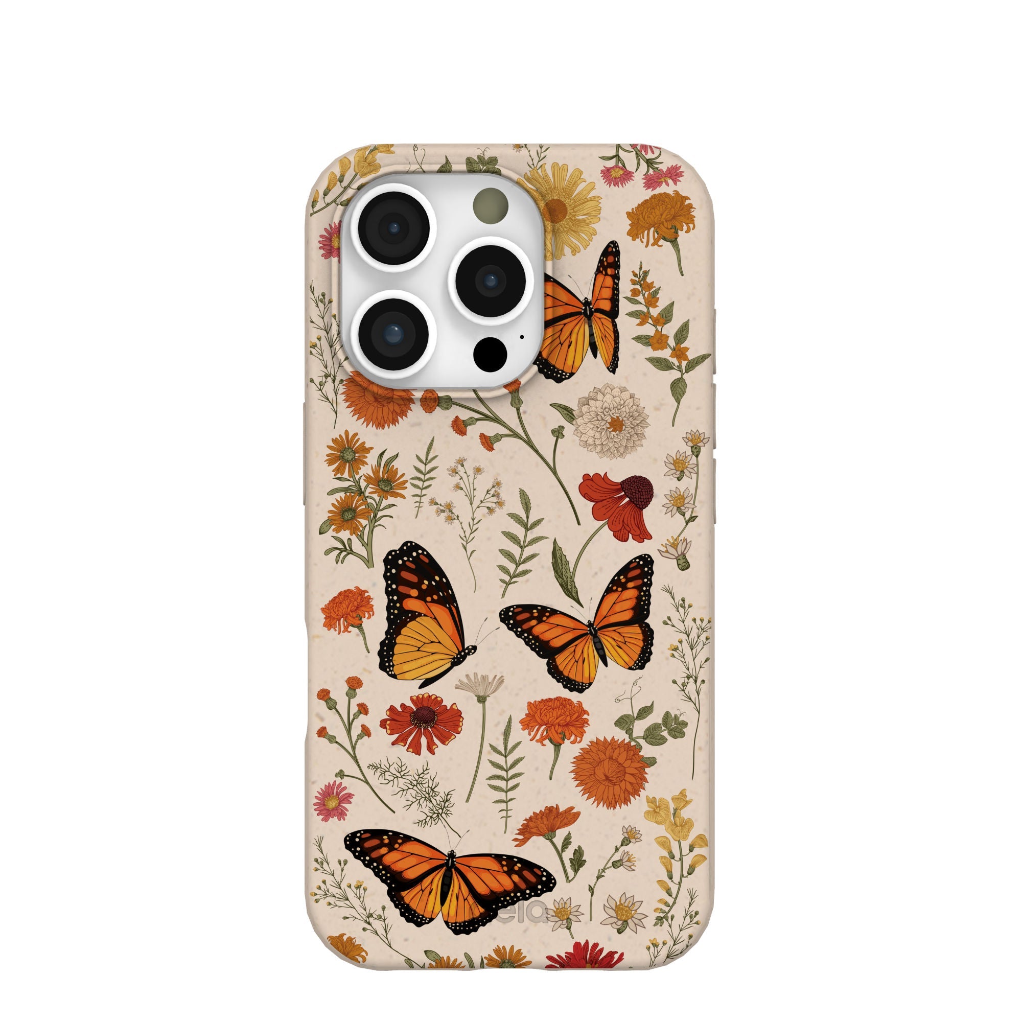 Seashell Monarch Butterfly iPhone 16 Pro Case Refurbished - Pela Case refurbished available on Cerqular