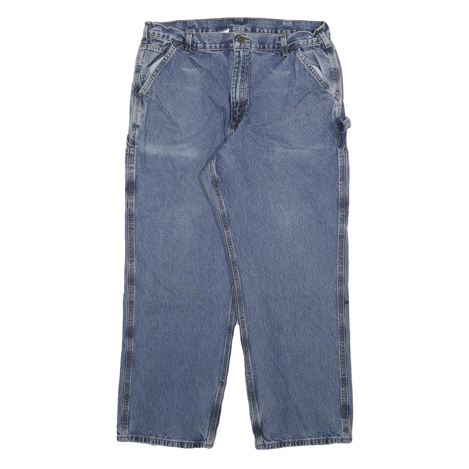 CARHARTT Mens Jeans Blue Relaxed Loose Denim Medium W34 L28 Workwear Zip Pockets Refurbished - N/A refurbished available on Cerqular