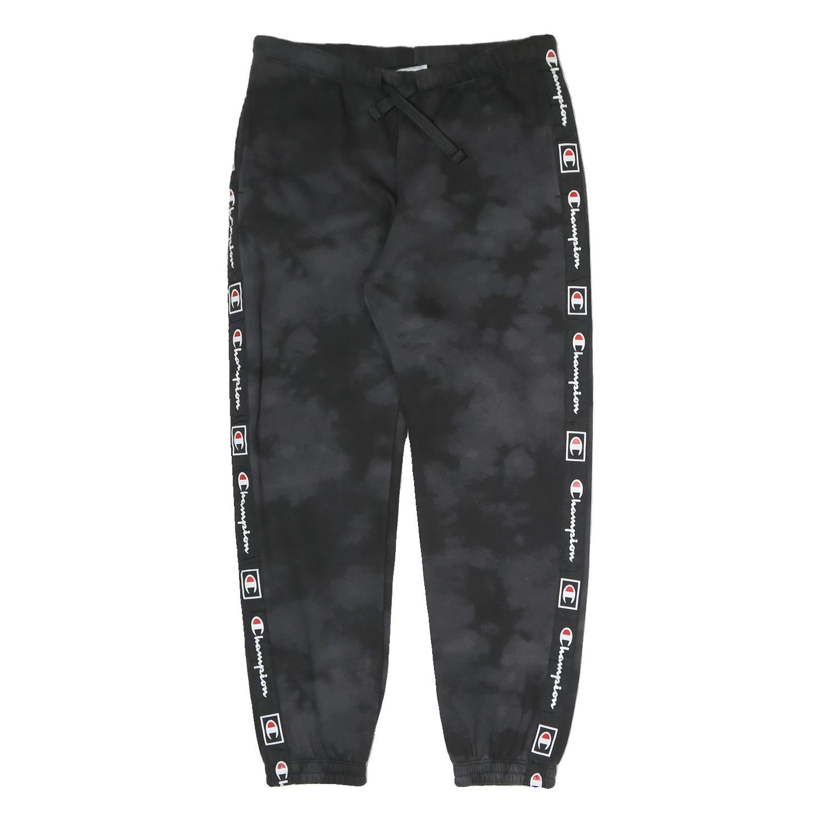 CHAMPION Womens Joggers Black & Grey Tie Dye Logo Tape XL W33 L29 Casual Refurbished - N/A refurbished available on Cerqular