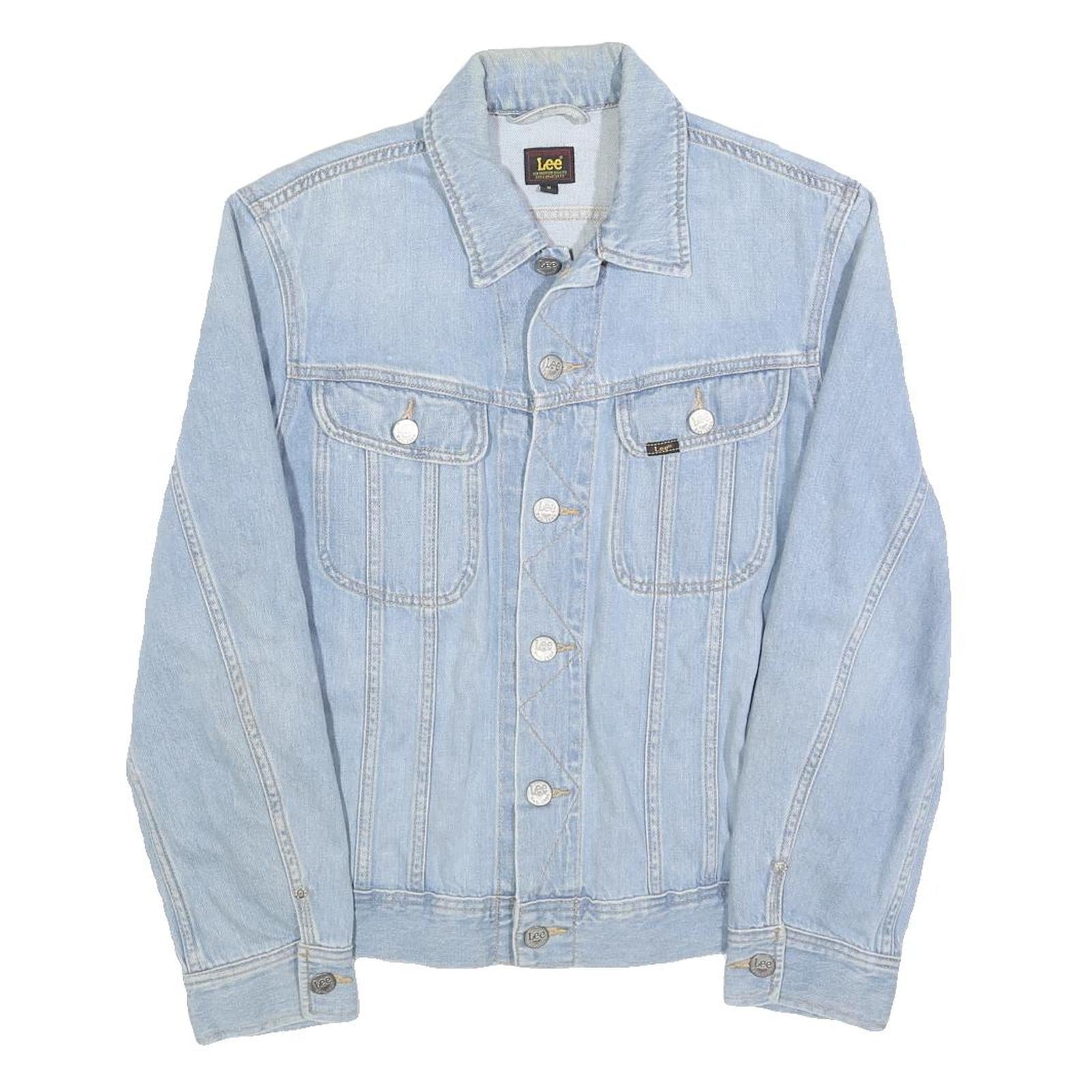 LEE Womens Blue Denim Button Jacket M Cotton Classic Casual Fit Refurbished - N/A refurbished available on Cerqular