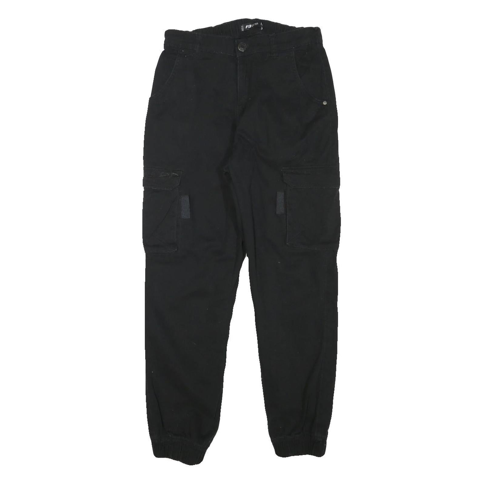 FB SISTER Womens Black Relaxed Cargo Trousers W28 L27 Cotton Blend Zip Refurbished - N/A refurbished available on Cerqular
