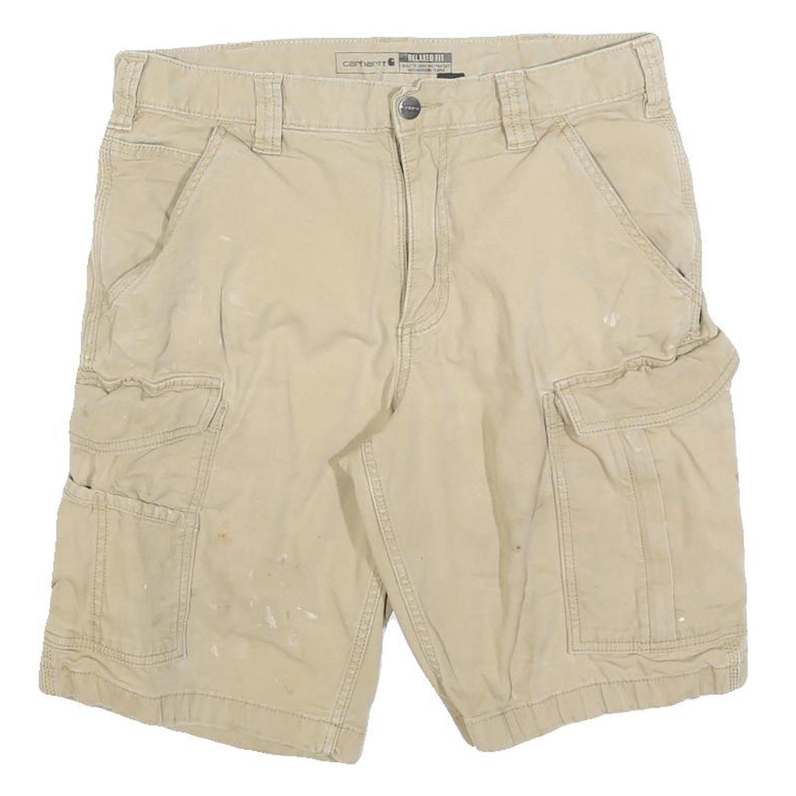 CARHARTT Mens Beige Cargo Shorts M W32 Relaxed Fit Cotton Blend Workwear Refurbished - N/A refurbished available on Cerqular