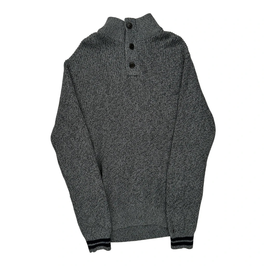 Tommy Hilfiger Jumper - Large Grey Cotton Blend Refurbished - Thrifted (note: this is a term often used to describe second- refurbished available on Cerqular