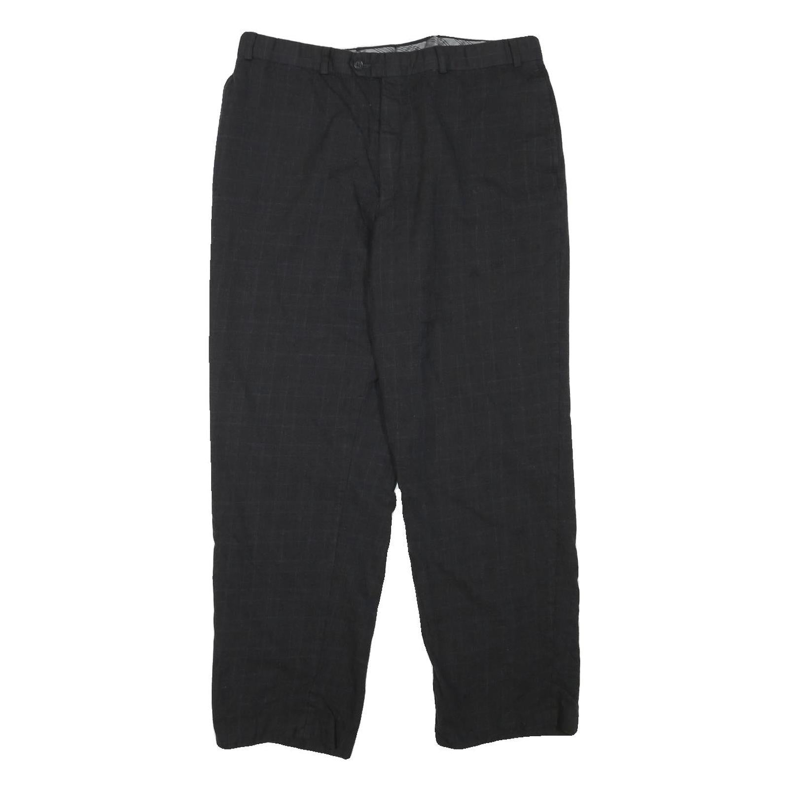 CALVIN KLEIN Mens Cotton Blend Black Relaxed Straight Trousers W34 L29 Smart Refurbished - N/A refurbished available on Cerqular