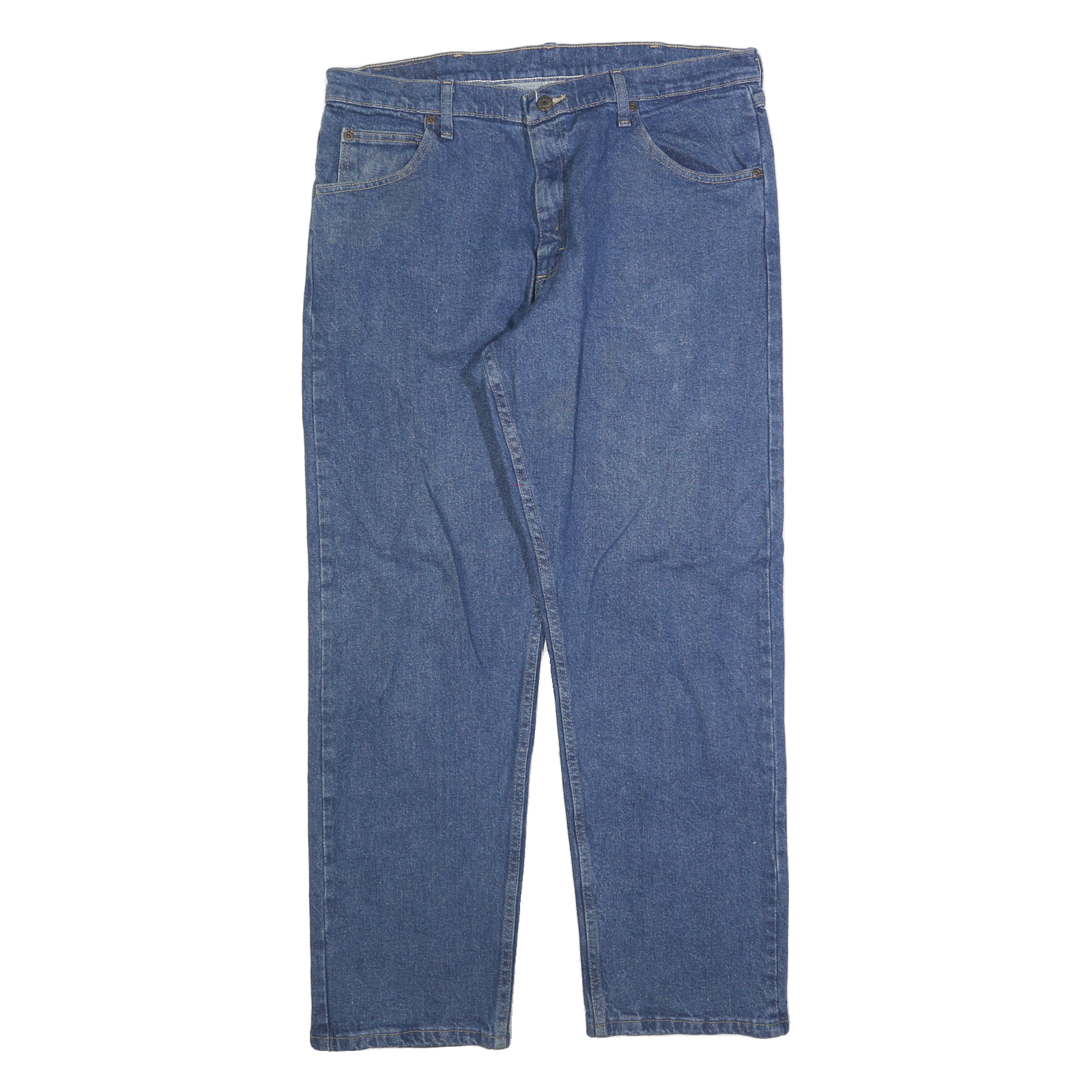 WRANGLER Mens Blue Regular Straight Denim Medium W36 L30 Classic Cotton Zip Refurbished - N/A refurbished available on Cerqular