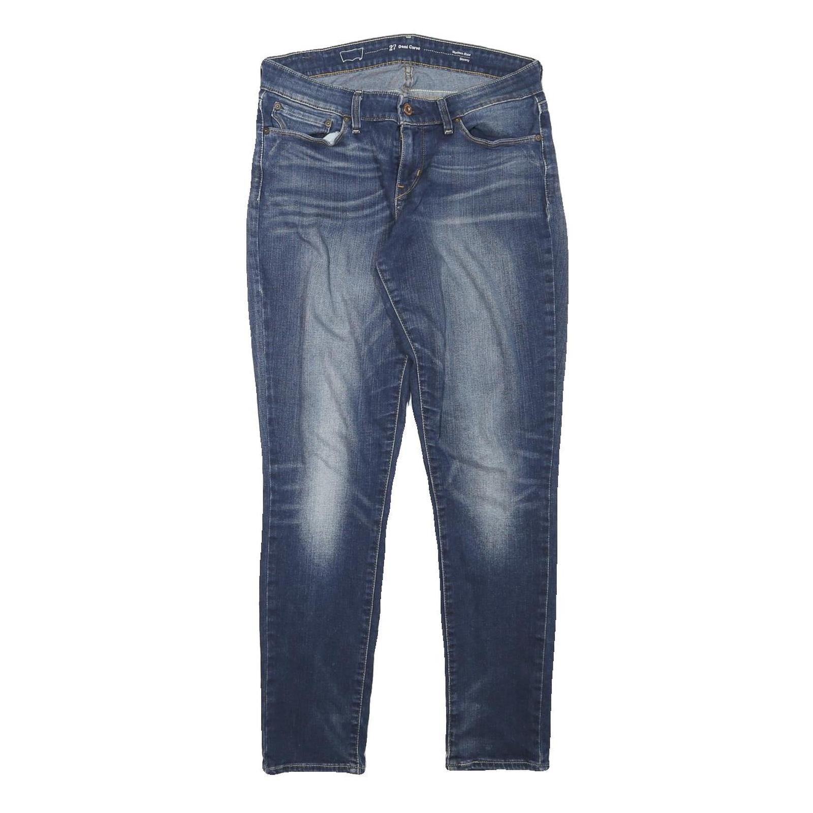 LEVI'S Womens Blue Slim Skinny Denim Medium W28 L27 Cotton Blend Zip Jeans Refurbished - N/A refurbished available on Cerqular