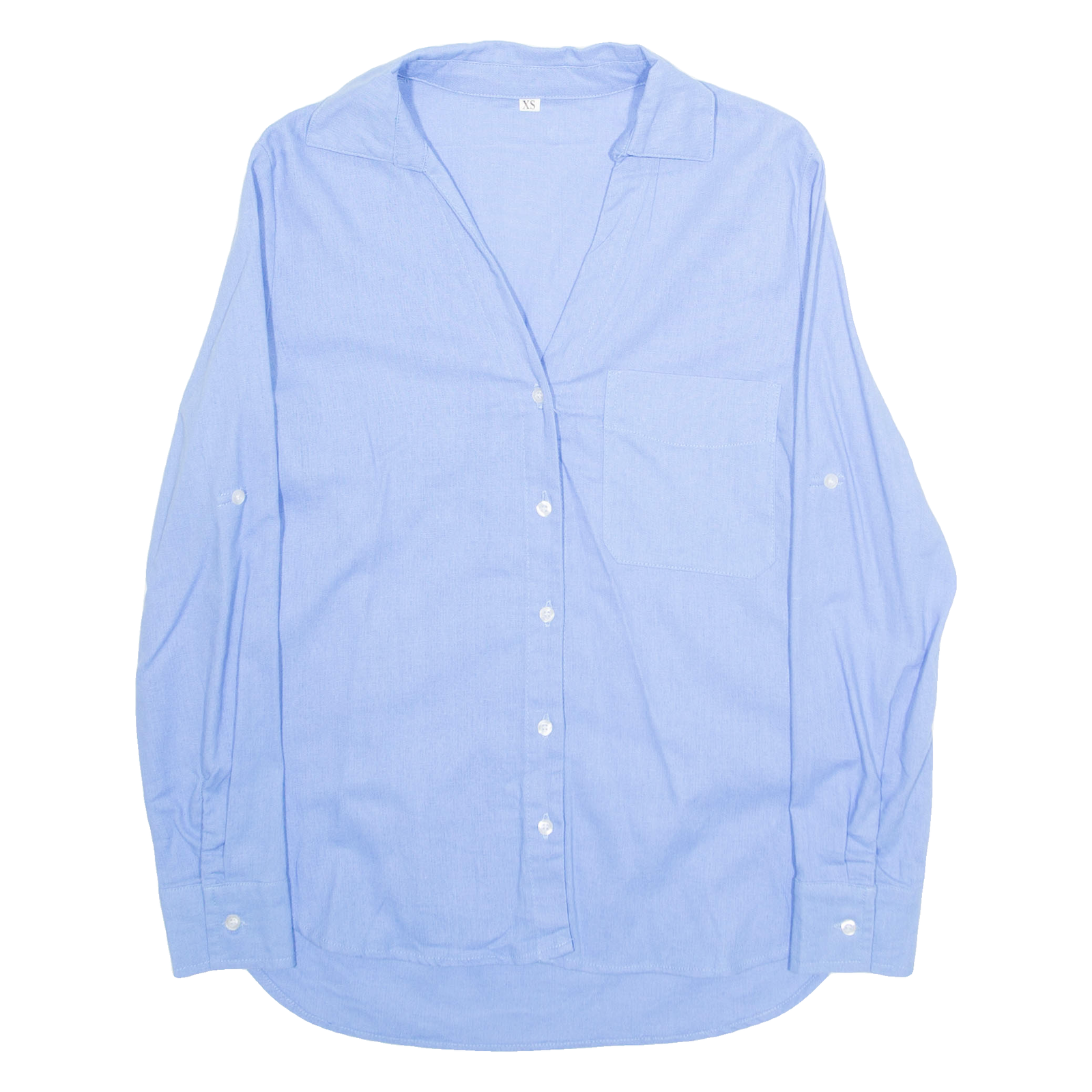 Womens Shirt Blue V-Neck Long Sleeve XS Refurbished - N/A refurbished available on Cerqular