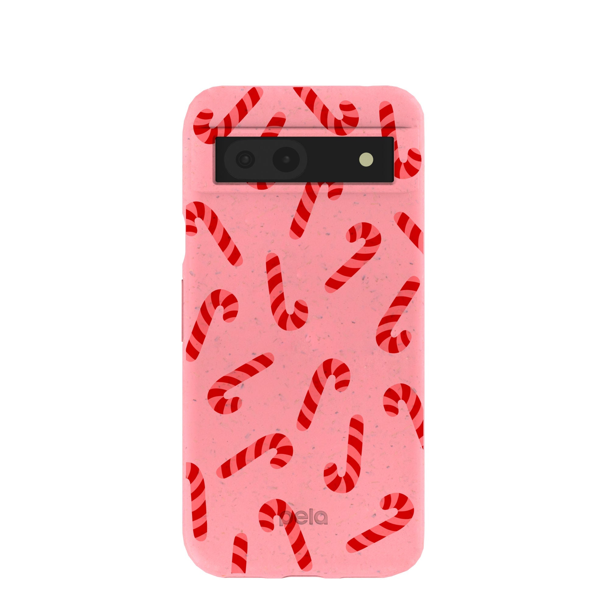 Bubblegum Pink Candy Cane Chaos Google Pixel 8a Case Refurbished - Pela Case refurbished available on Cerqular