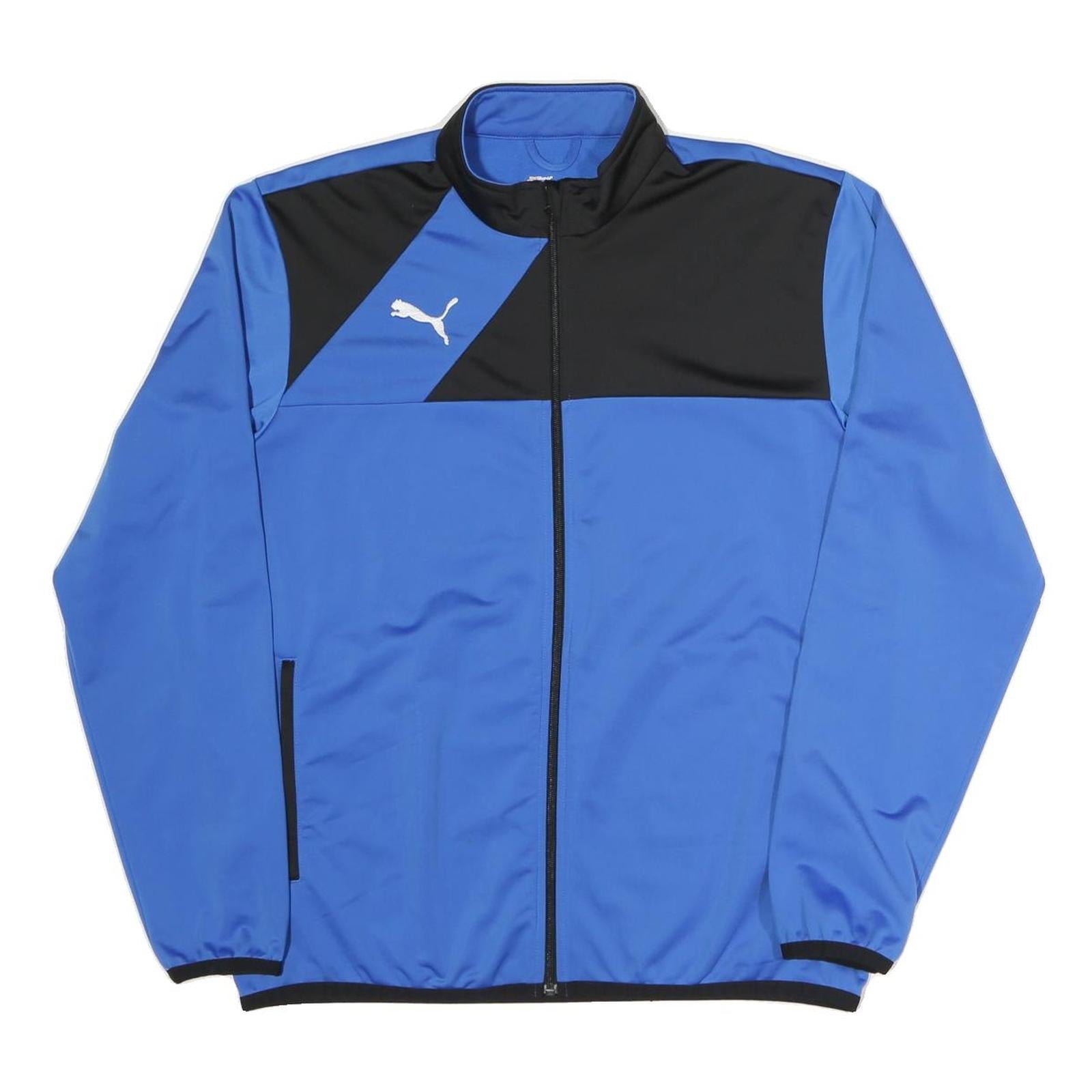 PUMA Mens Blue & Black Track Jacket L Polyester Blend Zip Sportswear Refurbished - N/A refurbished available on Cerqular