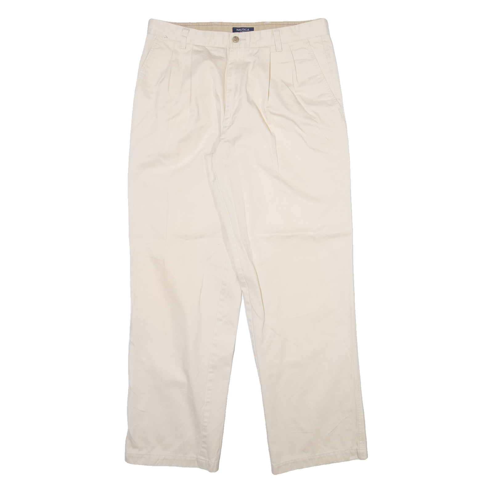 NAUTICA Mens Trousers Cream Regular Straight W34 L32 Refurbished - N/A refurbished available on Cerqular