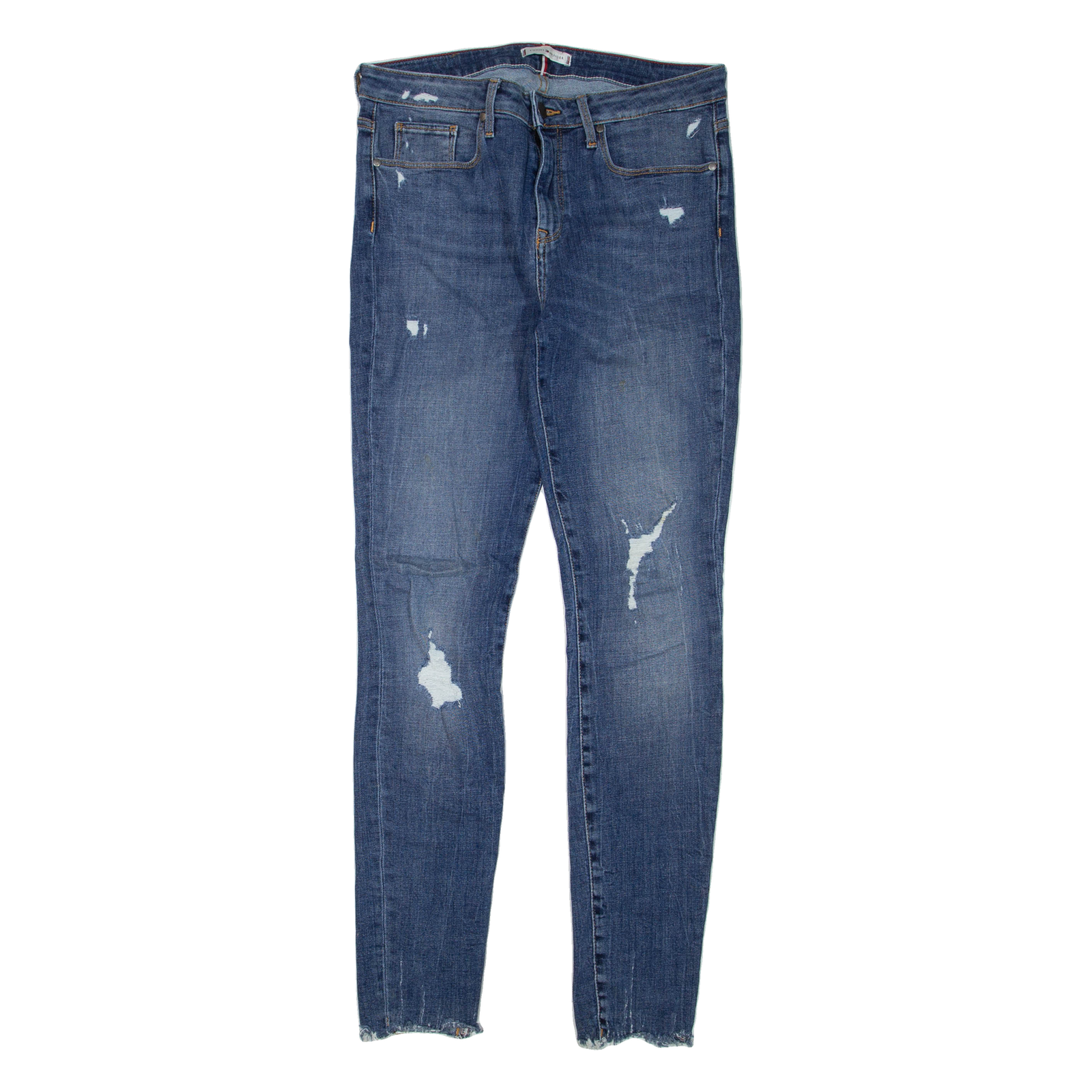 TOMMY HILFIGER Distressed Womens Jeans Blue Regular Skinny W29 L31 Refurbished - N/A refurbished available on Cerqular