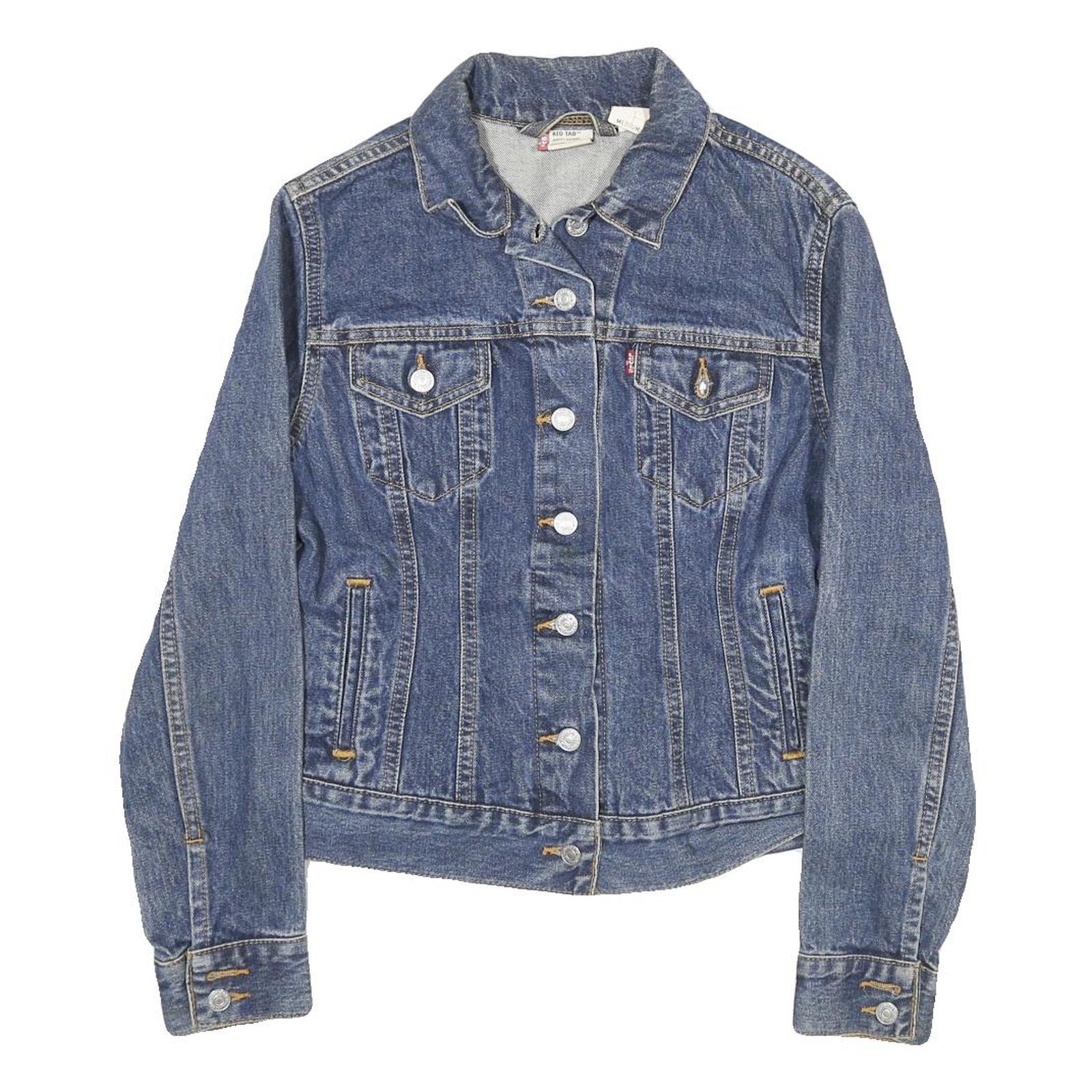 LEVI'S Womens Blue Denim Jacket M Cotton Button Classic Style Refurbished - N/A refurbished available on Cerqular