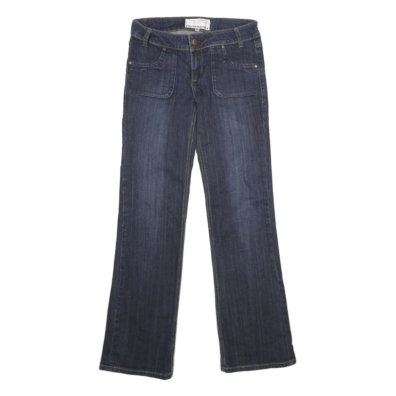 COSA BLANCA Womens Jeans Blue Regular Straight Denim Medium W28 L32 Stylish Zip Refurbished - N/A refurbished available on Cerqular