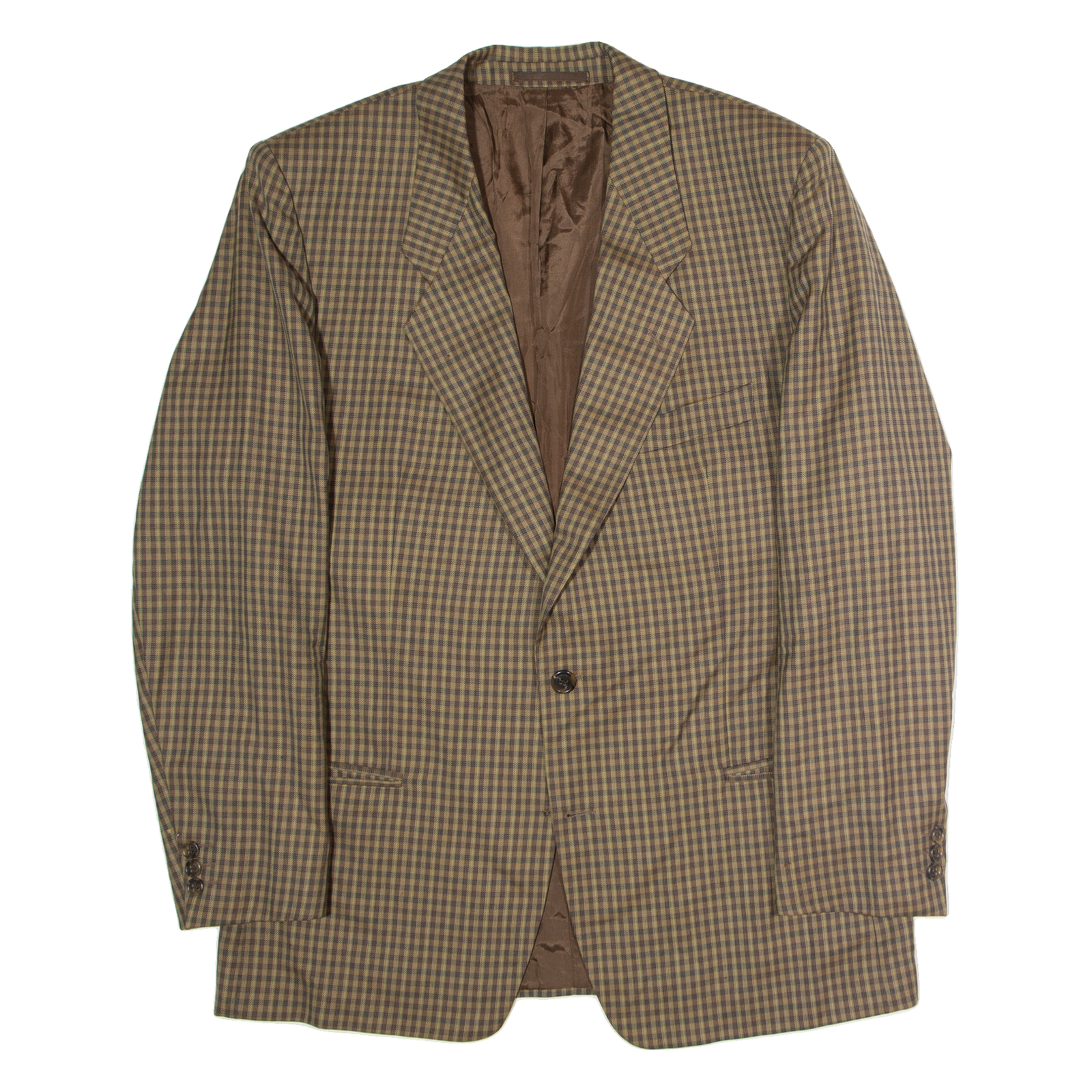 BOSS Mens Blazer Jacket Brown Wool Check L Refurbished - N/A refurbished available on Cerqular