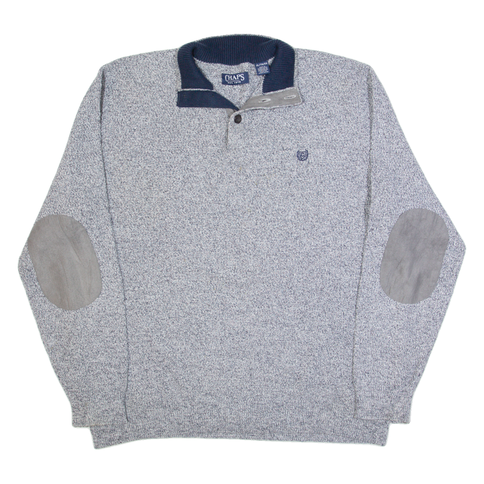 CHAPS Mens Jumper Grey 1/4 Zip Tight Knit XL Refurbished - N/A refurbished available on Cerqular