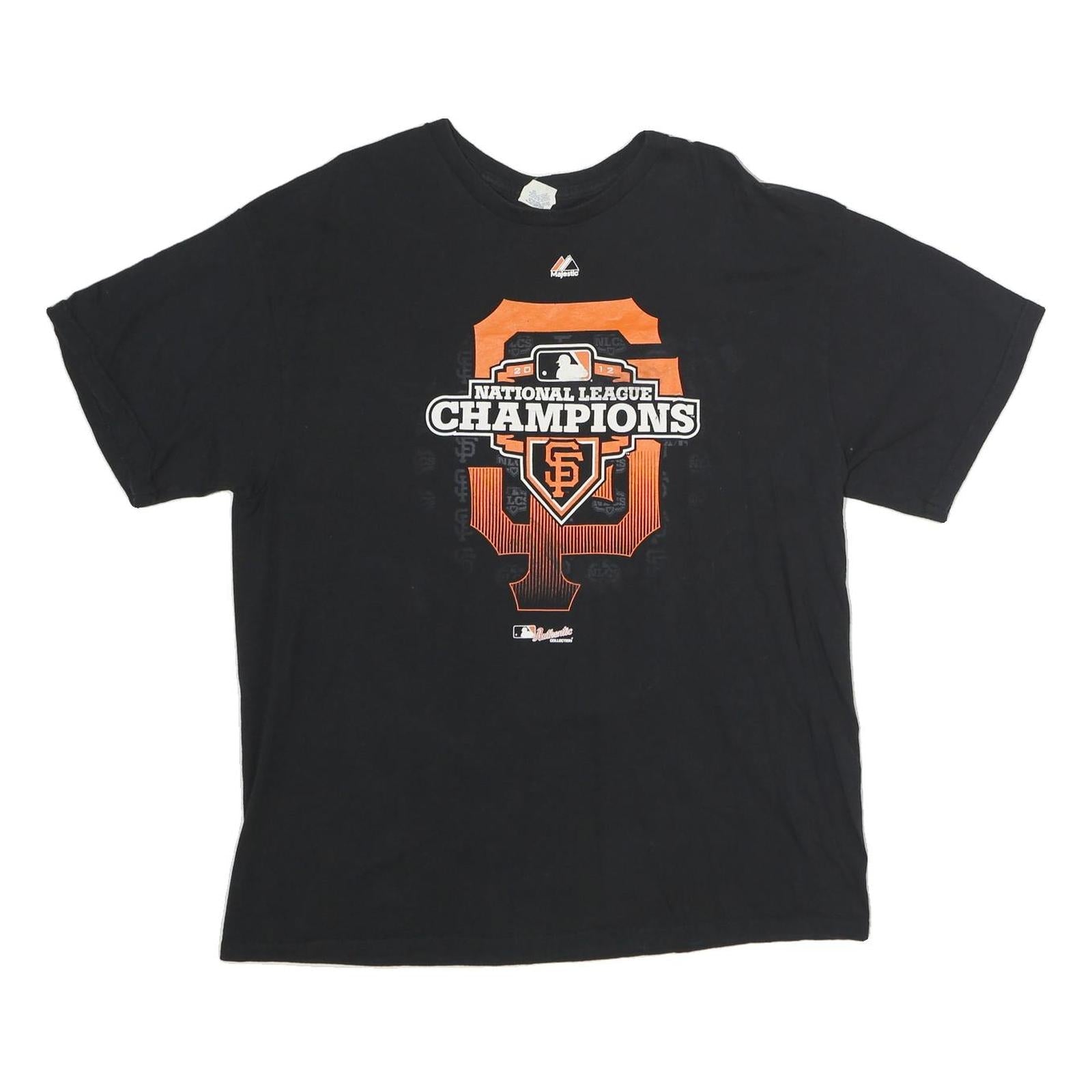 DELTA Mens Black San Francisco National League Champions Graphic T-Shirt M Short Refurbished - N/A refurbished available on Cerqular