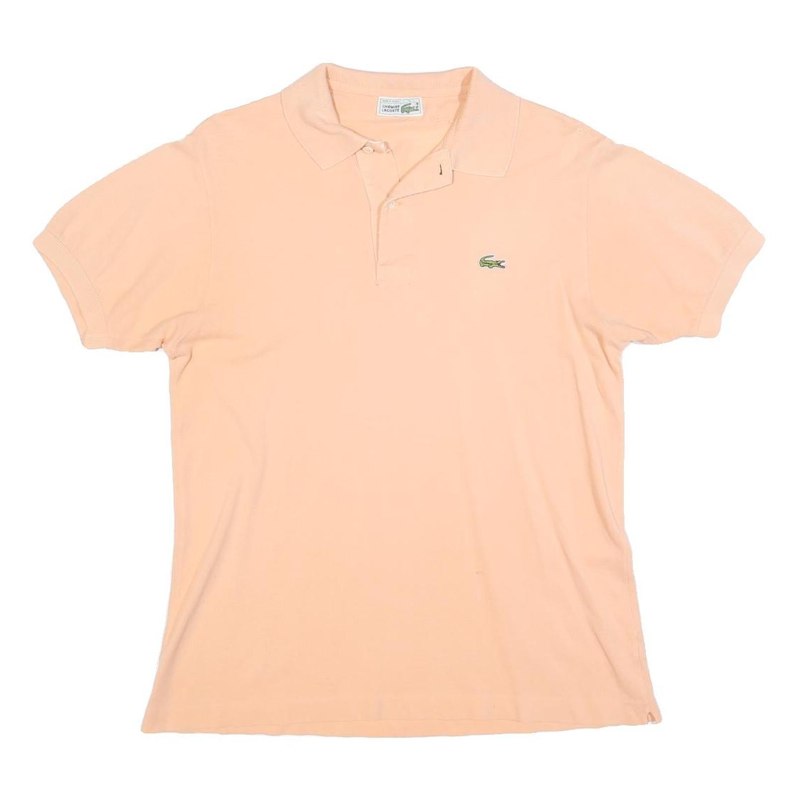 LACOSTE Womens Peach Short Sleeve Plain Polo Shirt M Classic Cotton Blend Refurbished - N/A refurbished available on Cerqular