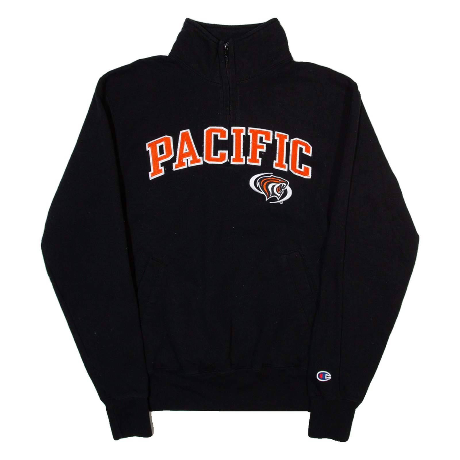 CHAMPION Pacific Mens Sweatshirt Black 1/4 Zip USA S Refurbished - N/A refurbished available on Cerqular