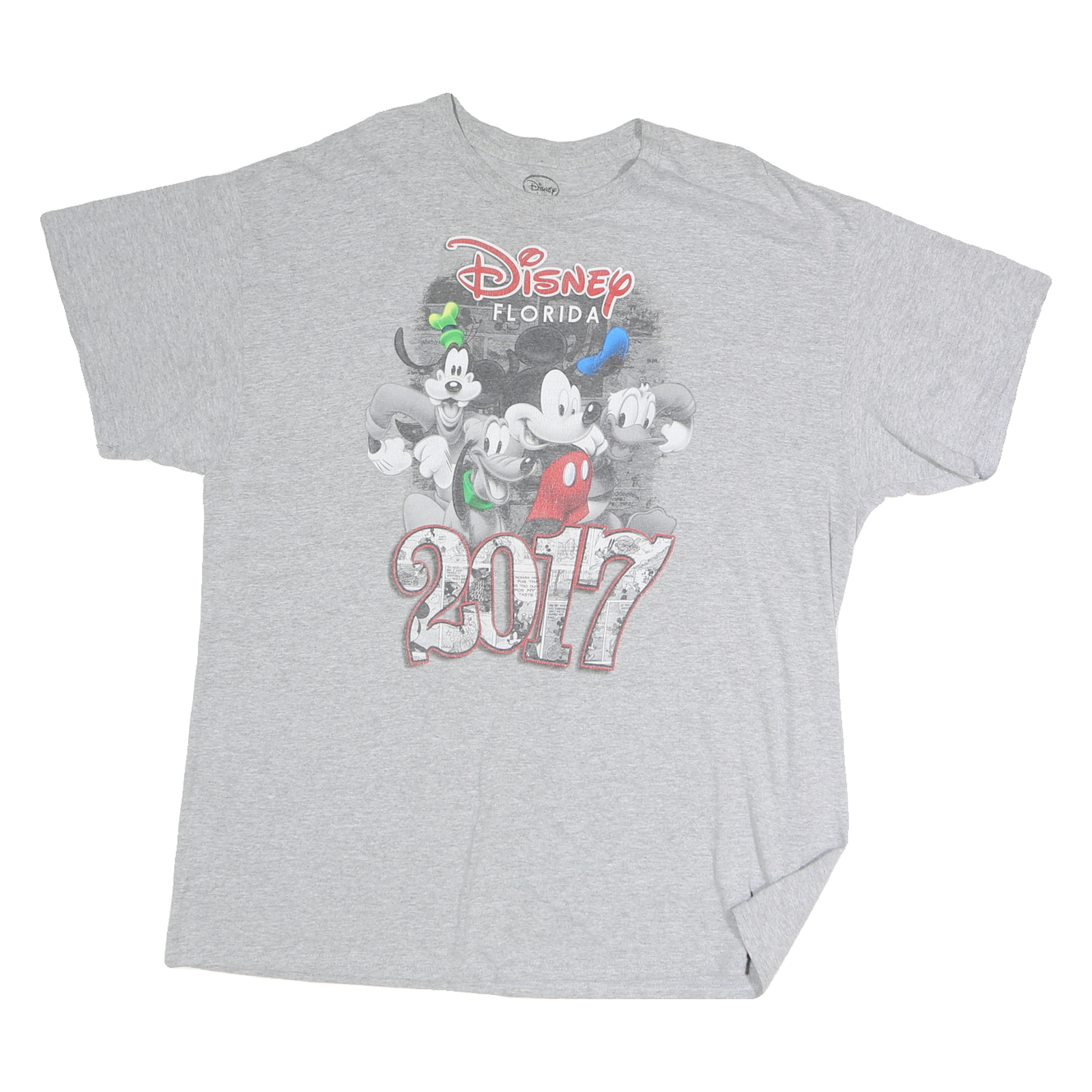 DISNEY Mens Grey Florida 2017 Graphic T-Shirt XL Short Sleeve Crew Neck Refurbished - N/A refurbished available on Cerqular