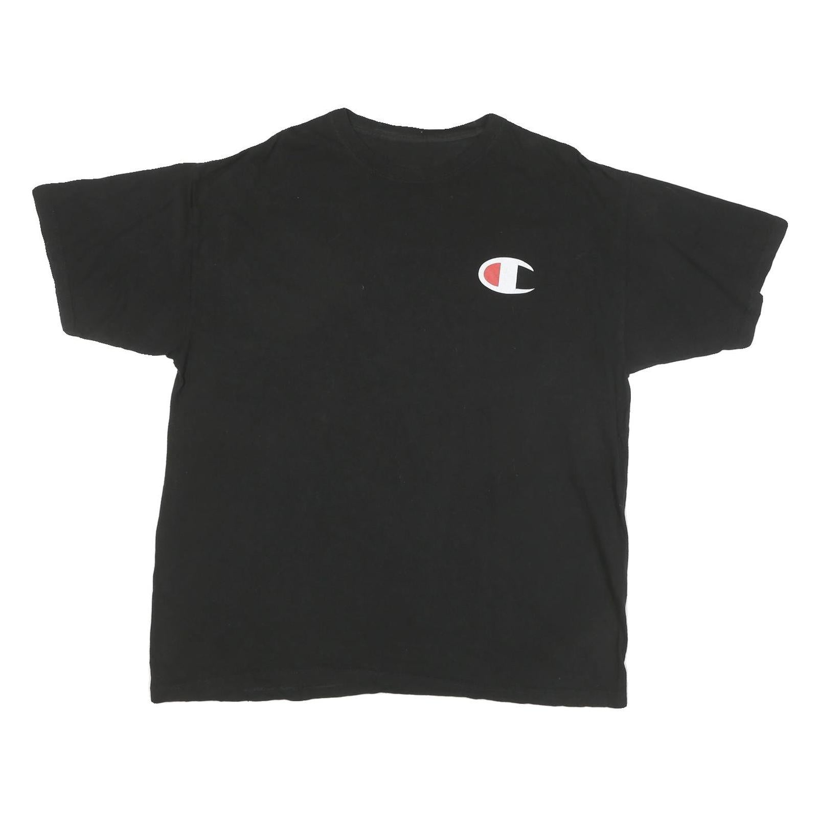 CHAMPION Mens Black Graphic T-Shirt XL Short Sleeve Crew Neck Logo Refurbished - N/A refurbished available on Cerqular