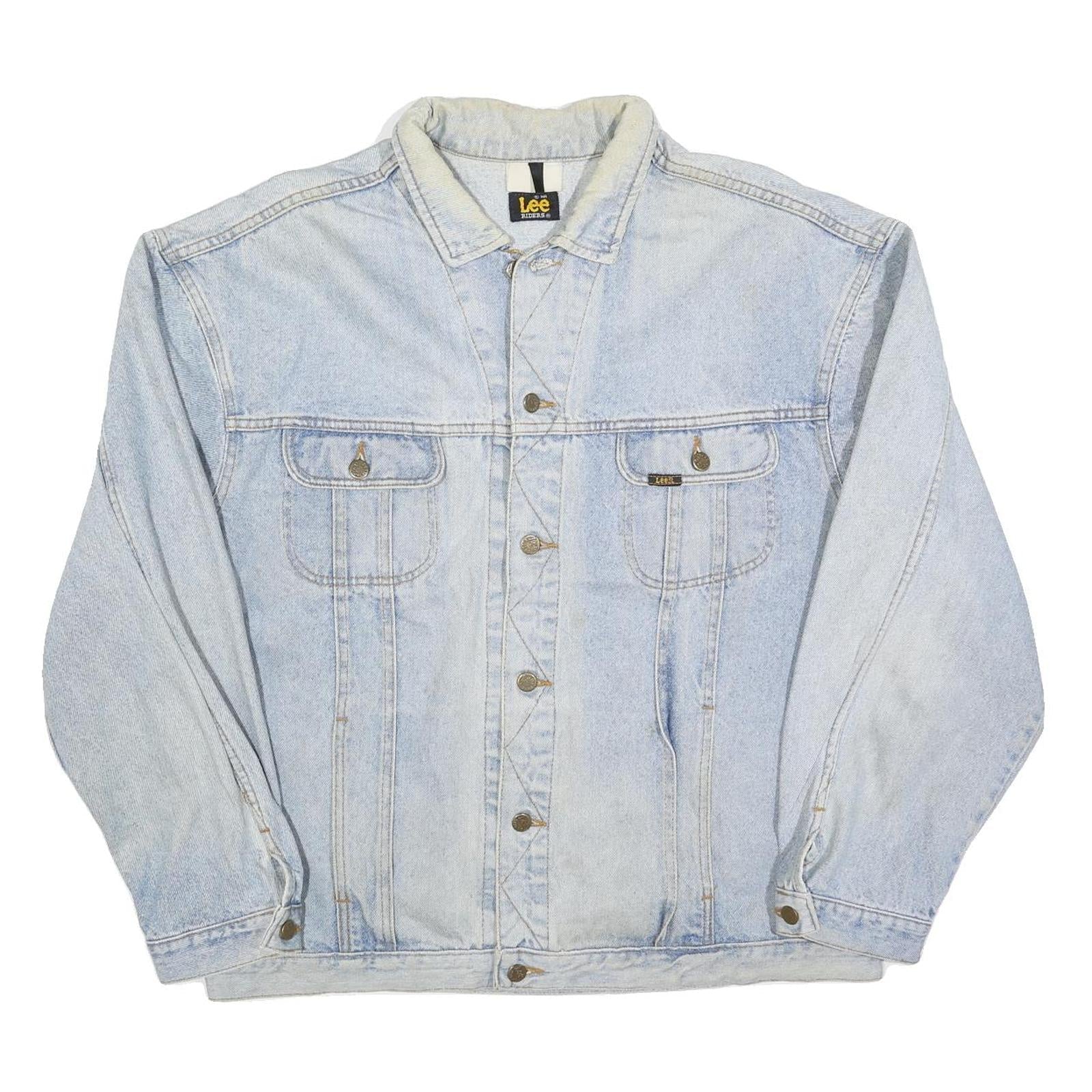 LEE Mens Blue Cotton Denim Jacket XL Button Closure Casual Classic Style Refurbished - N/A refurbished available on Cerqular