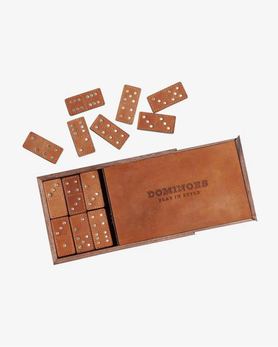 Buy Handcrafted Leather Domino Set | Color: Dark Brown Refurbished - $78.00 Handcrafted Leather Domino Set | Color: Dark Brown Refurbished - N/A refurbished available on Cerqular