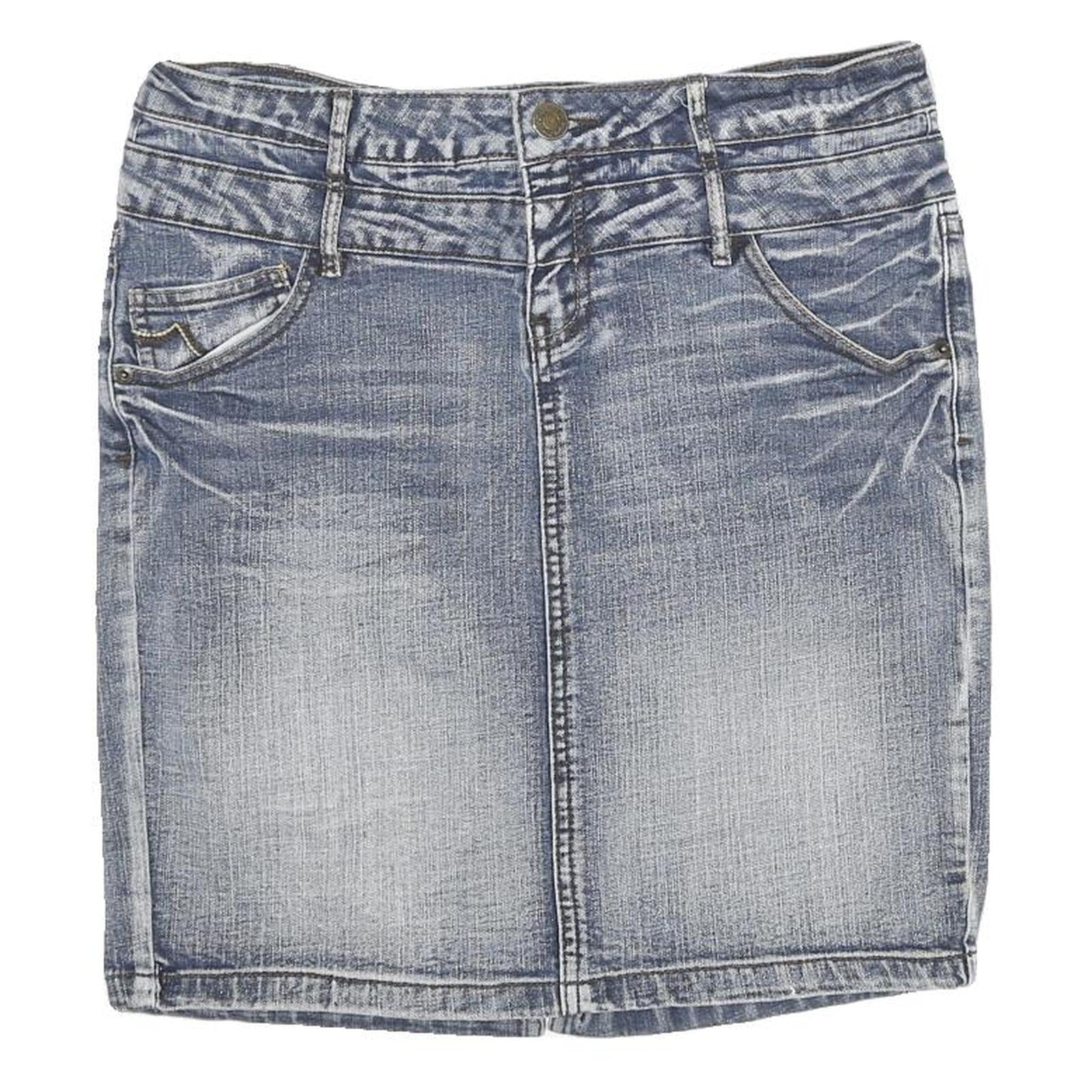 SUBLEVEL Womens Blue Denim Mini Cotton Blend Skirt XL Casual Fitted Style Refurbished - N/A refurbished available on Cerqular