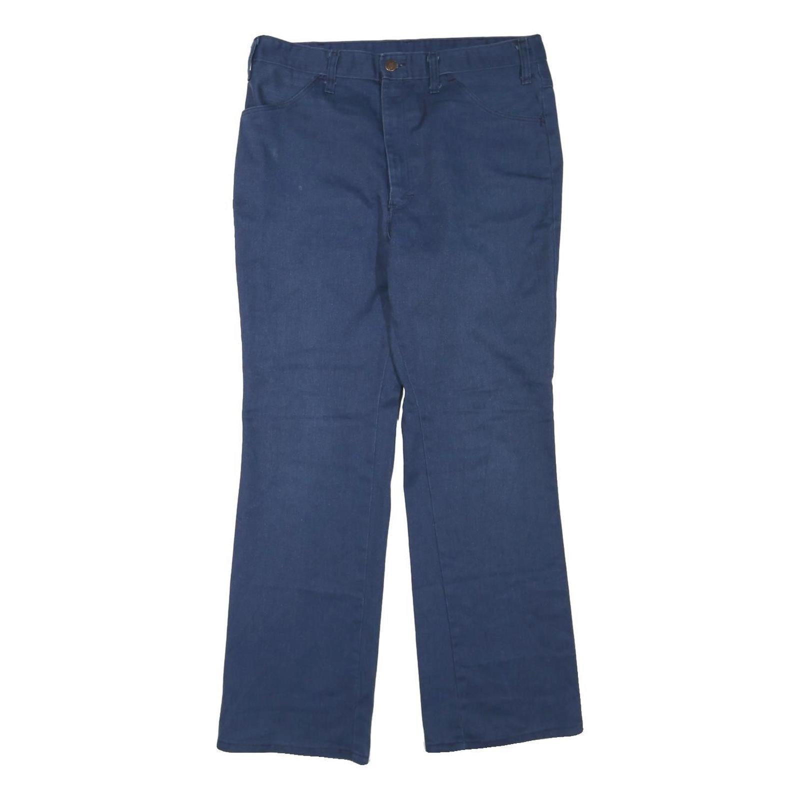 DICKIES Mens Cotton Blend Navy Blue Regular Straight Trousers W34 L30 Workwear Refurbished - N/A refurbished available on Cerqular