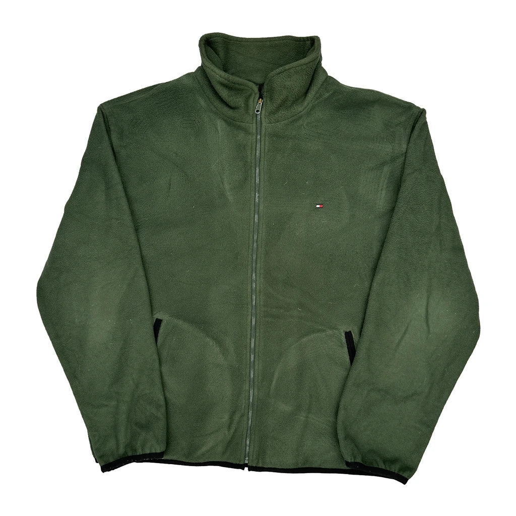 Tommy Hilfiger Fleece Jacket - XL Green Polyester Refurbished - Thrifted (note: this is a term often used to describe second- refurbished available on Cerqular