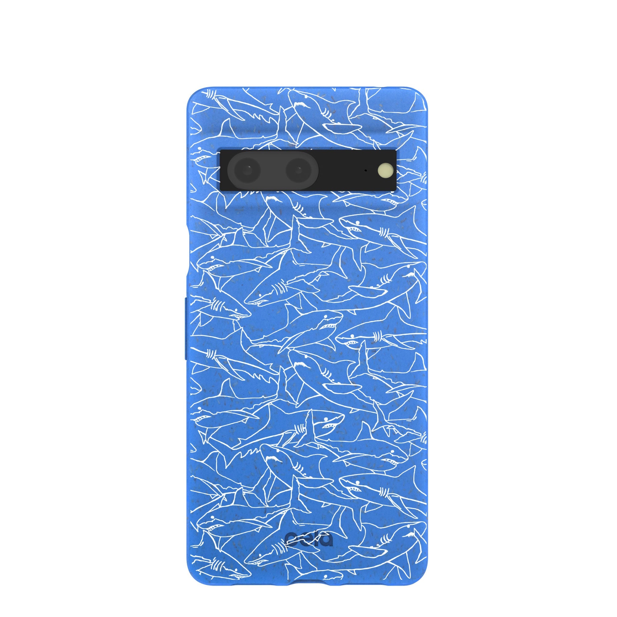 Electric Blue Shark Frenzy Google Pixel 7 Case Refurbished - Pela Case refurbished available on Cerqular