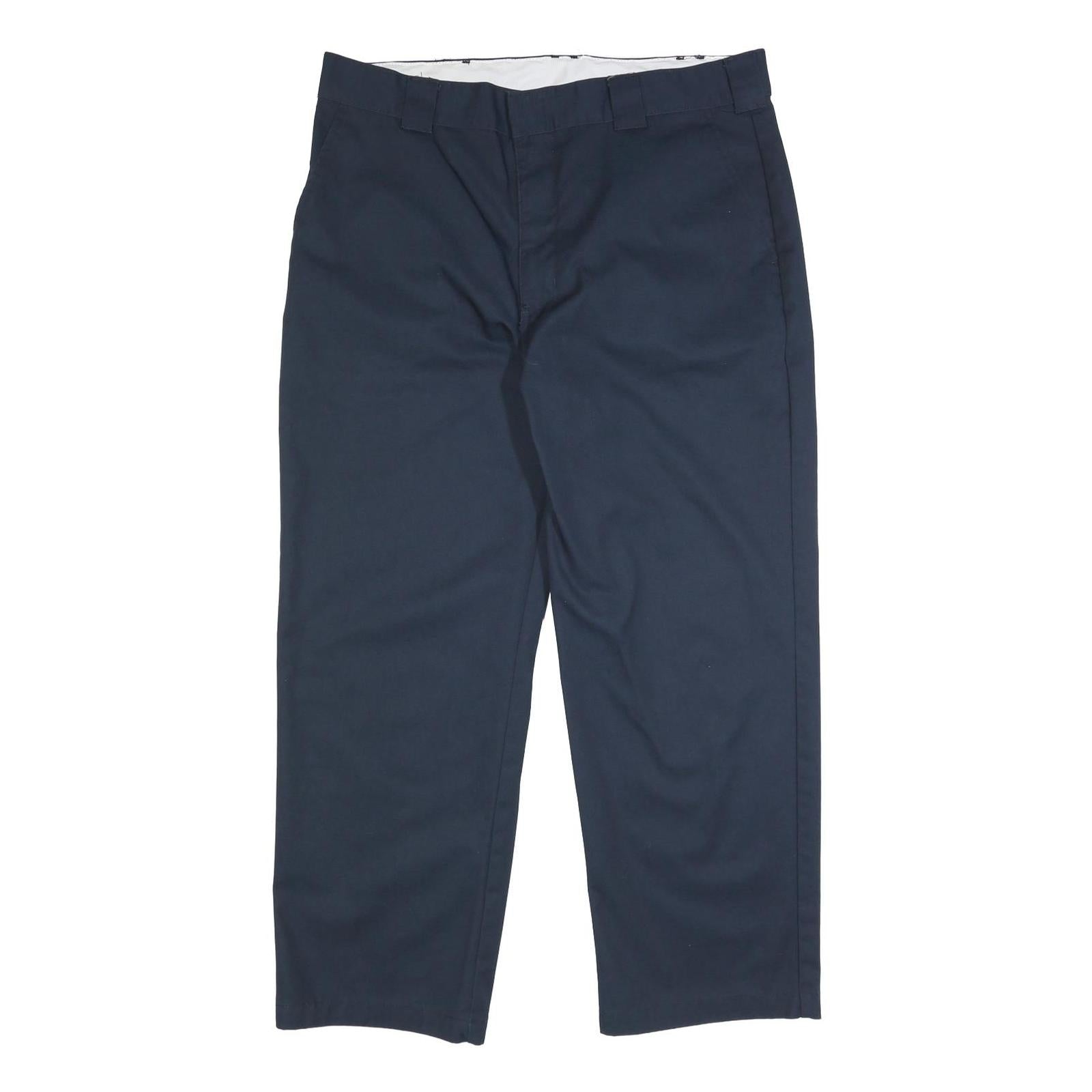 DICKIES Mens Cotton Blend Navy Relaxed Straight Trousers W40 L30 Workwear Refurbished - N/A refurbished available on Cerqular
