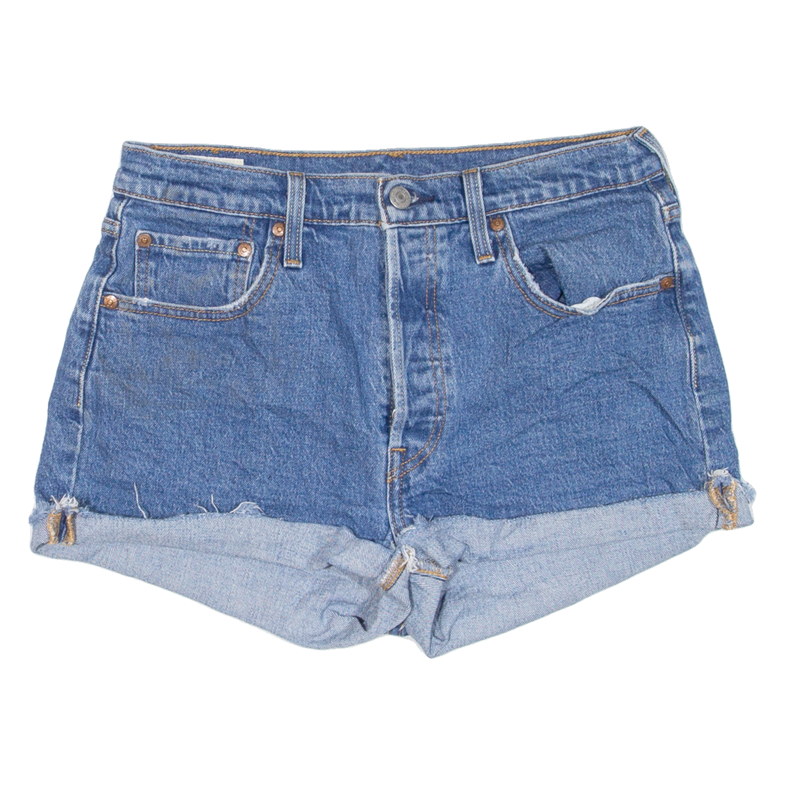 LEVI'S 501 BIG E Womens Denim Shorts Blue M W29 Refurbished - N/A refurbished available on Cerqular