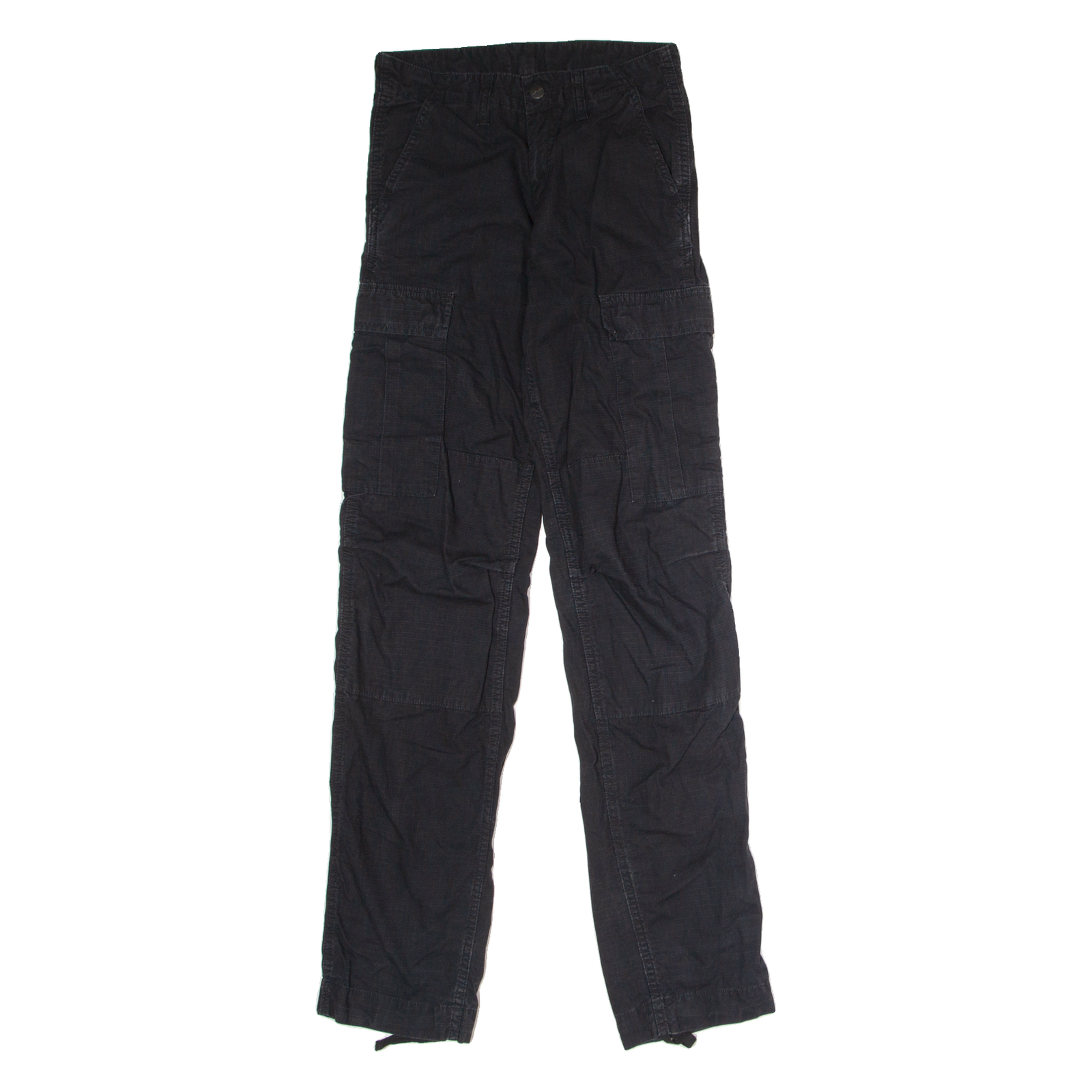 CARHARTT WIP Cargo Mens Canvas Trousers Black Regular Straight W26 L34 Refurbished - N/A refurbished available on Cerqular