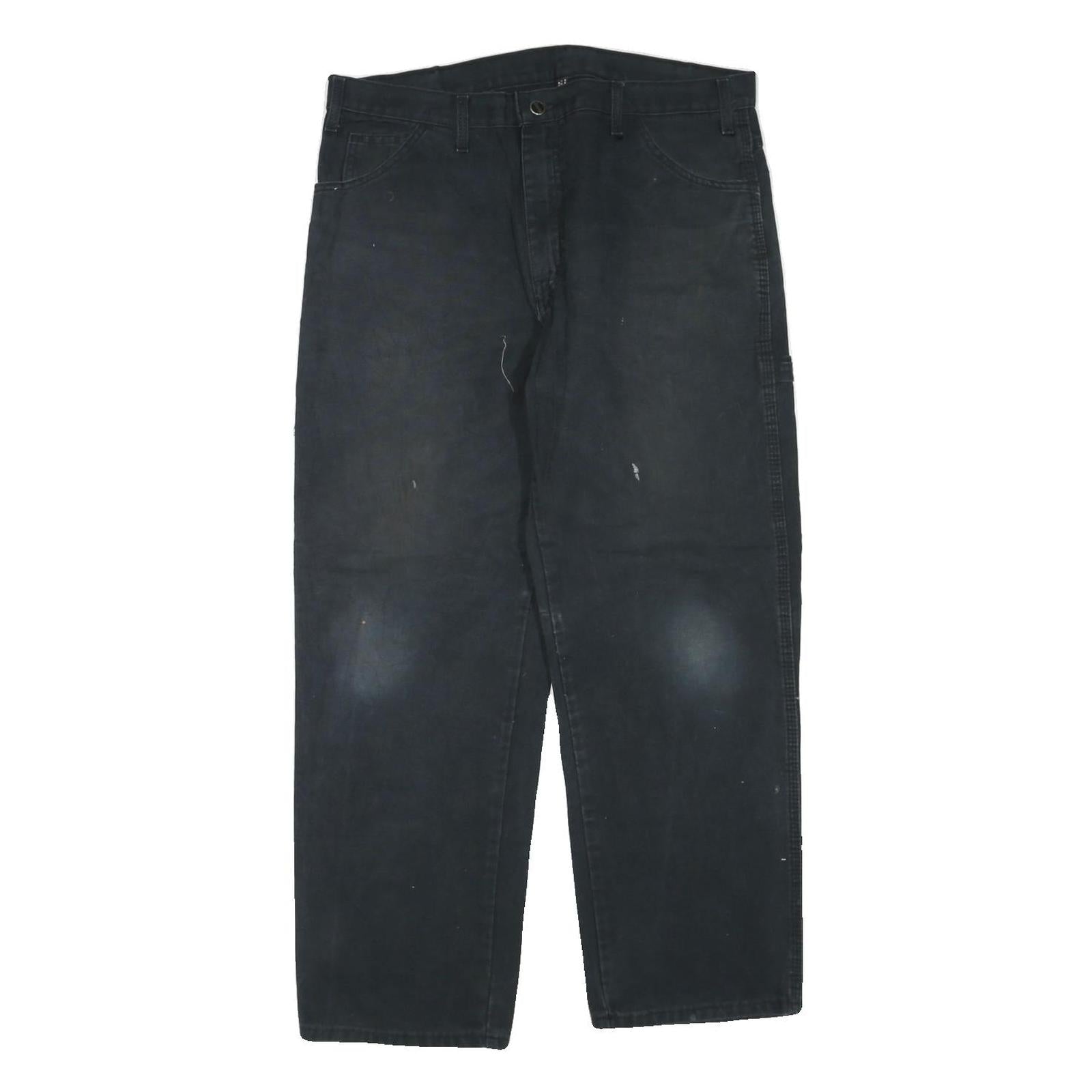 DICKIES Mens Black Regular Fit Straight Denim Jeans W36 L28 Workwear Durable Refurbished - N/A refurbished available on Cerqular