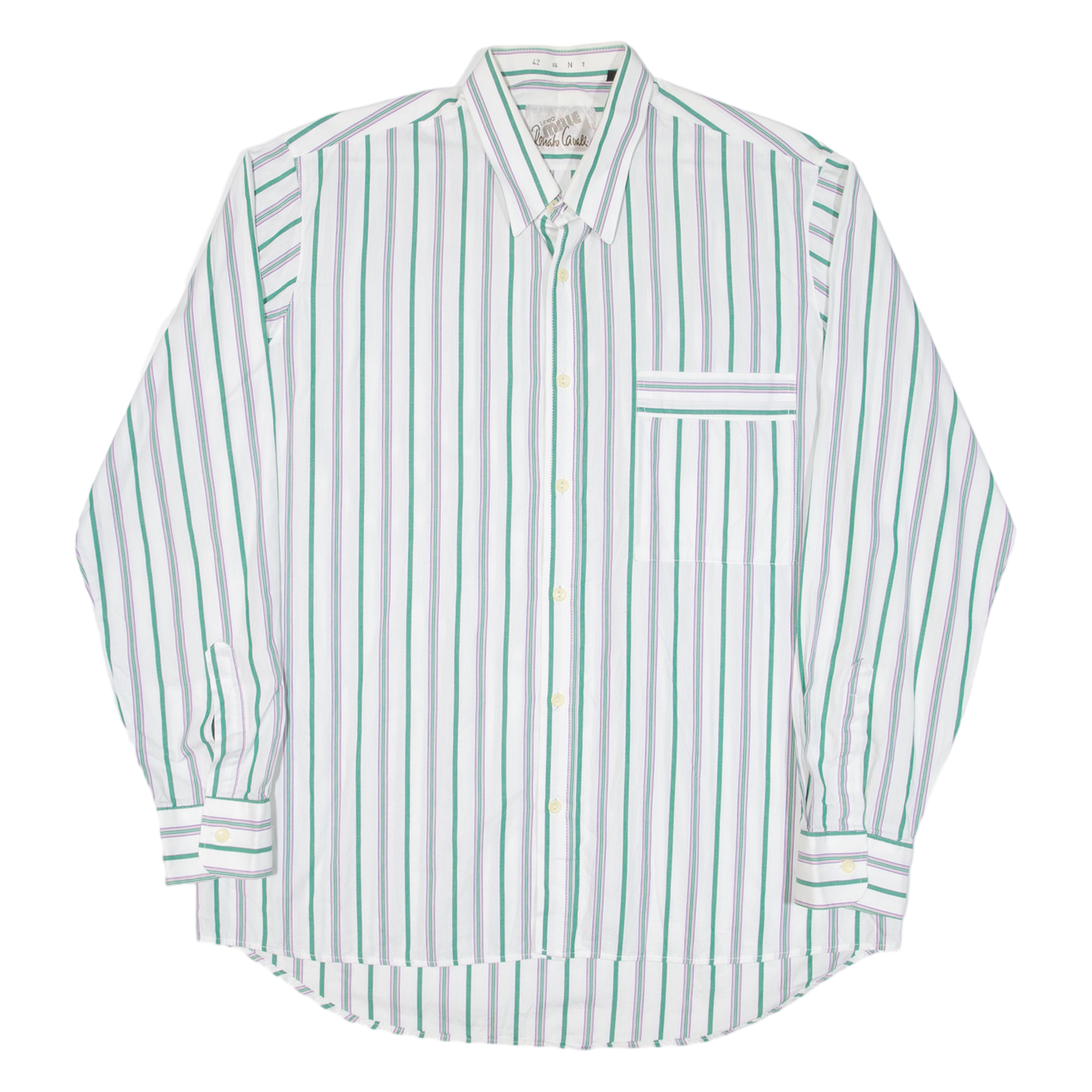 Mens Shirt White Striped Long Sleeve XL Refurbished - N/A refurbished available on Cerqular