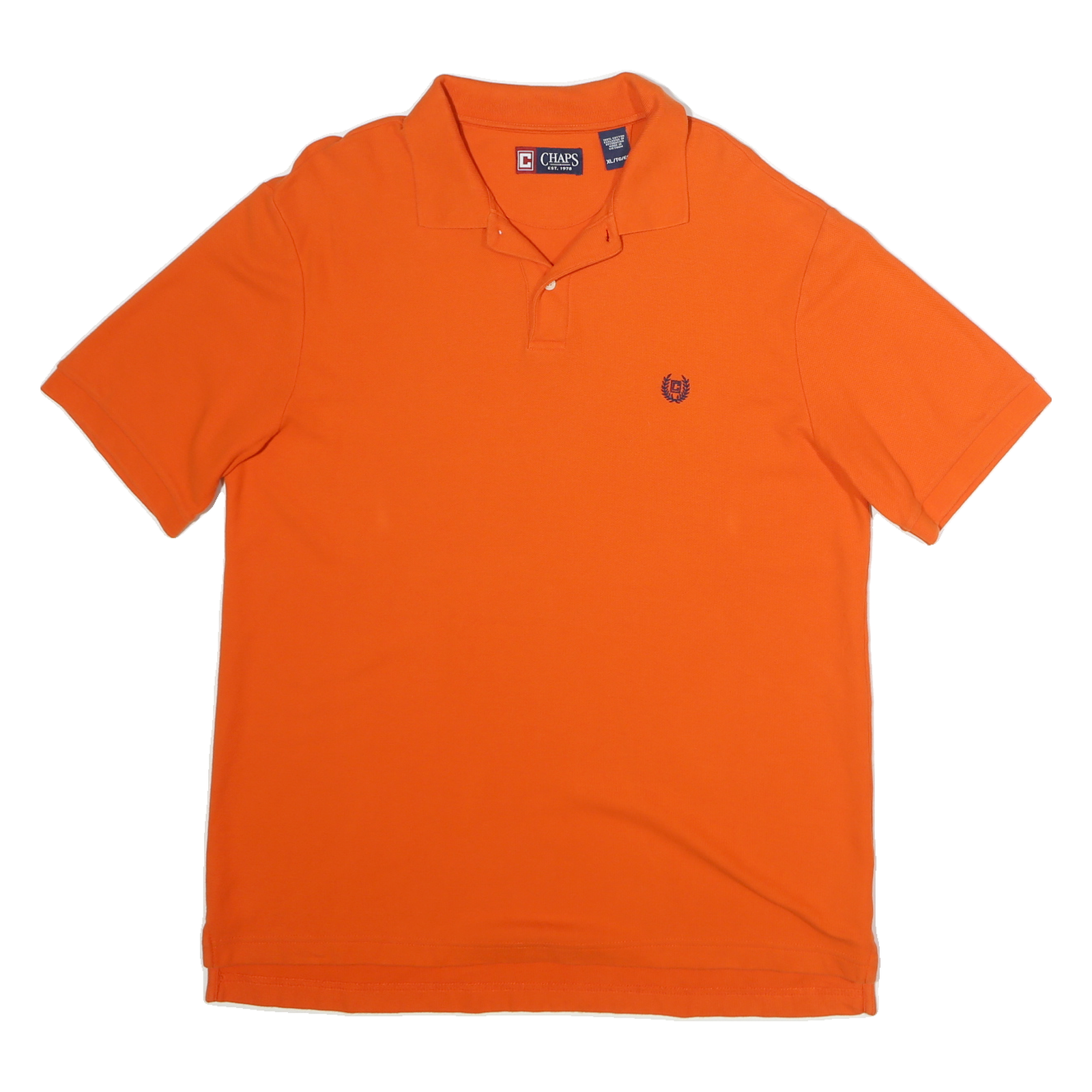 CHAPS Mens Orange Cotton Short Sleeve Plain XL Polo Shirt Classic Fit Refurbished - N/A refurbished available on Cerqular