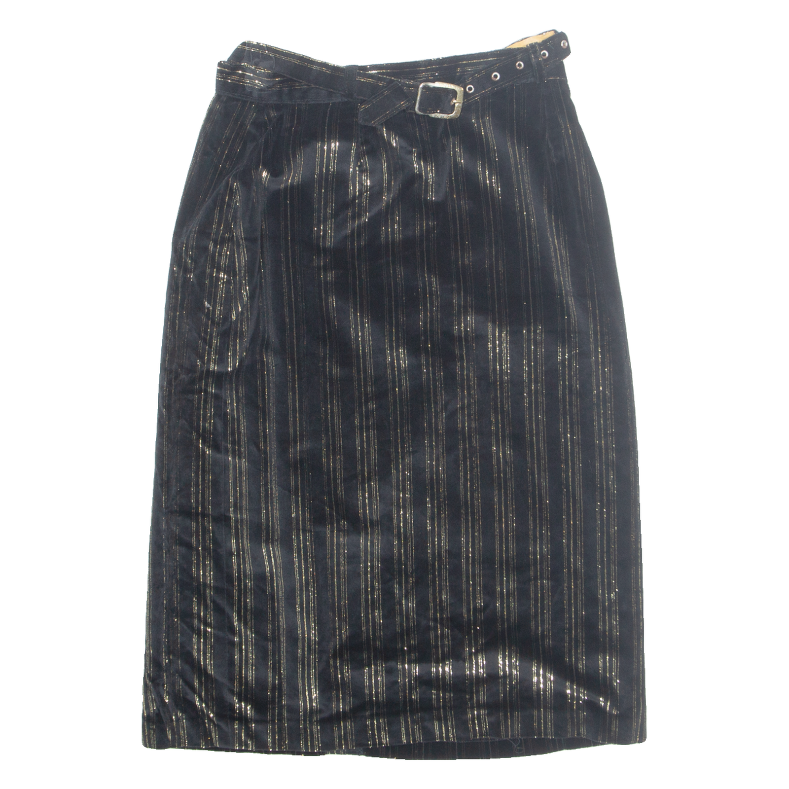 Belted Womens Straight Skirt Gold Midi Striped M Refurbished - N/A refurbished available on Cerqular