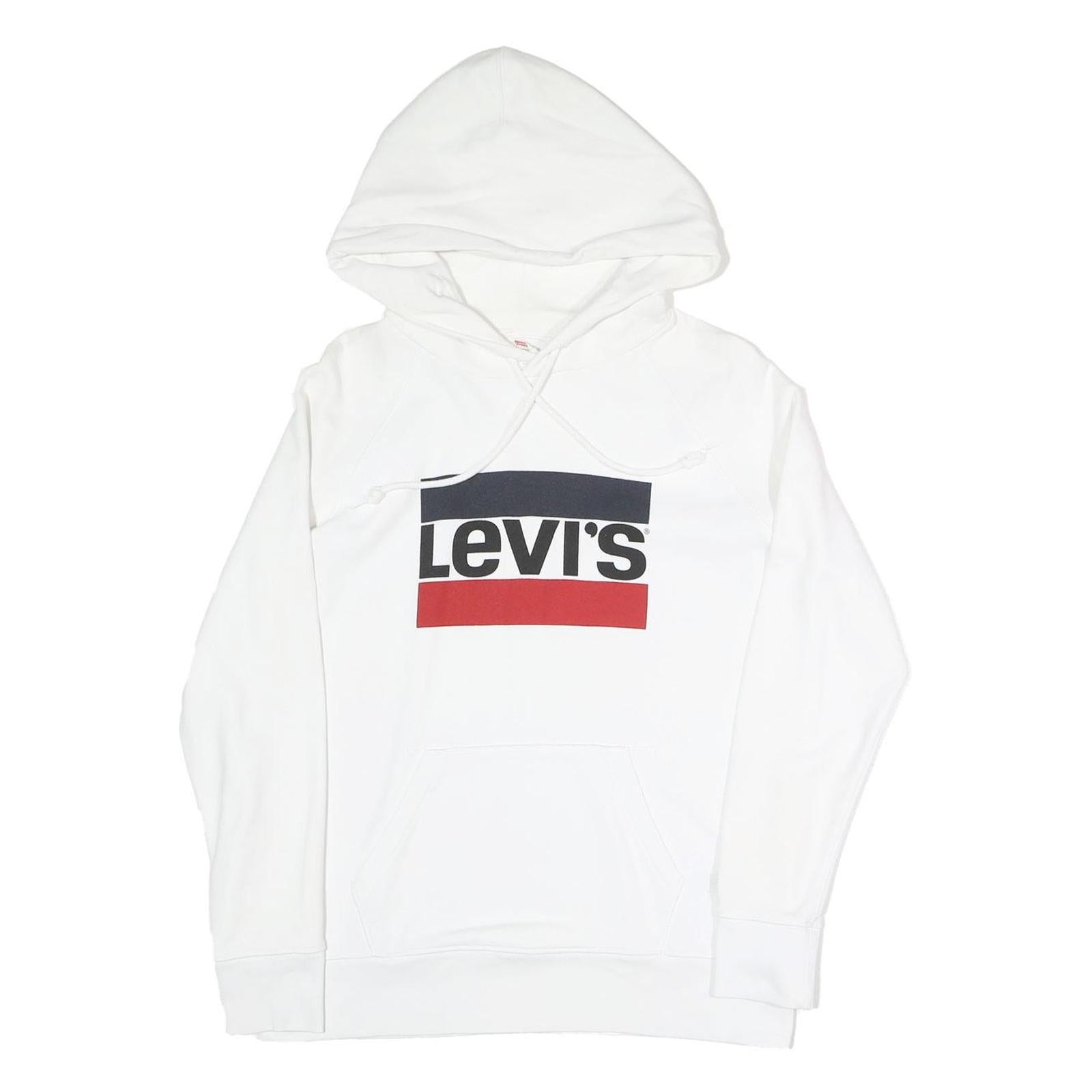 LEVI'S Mens White Pullover Hoodie S Cotton Blend Hooded Sweatshirt Refurbished - N/A refurbished available on Cerqular