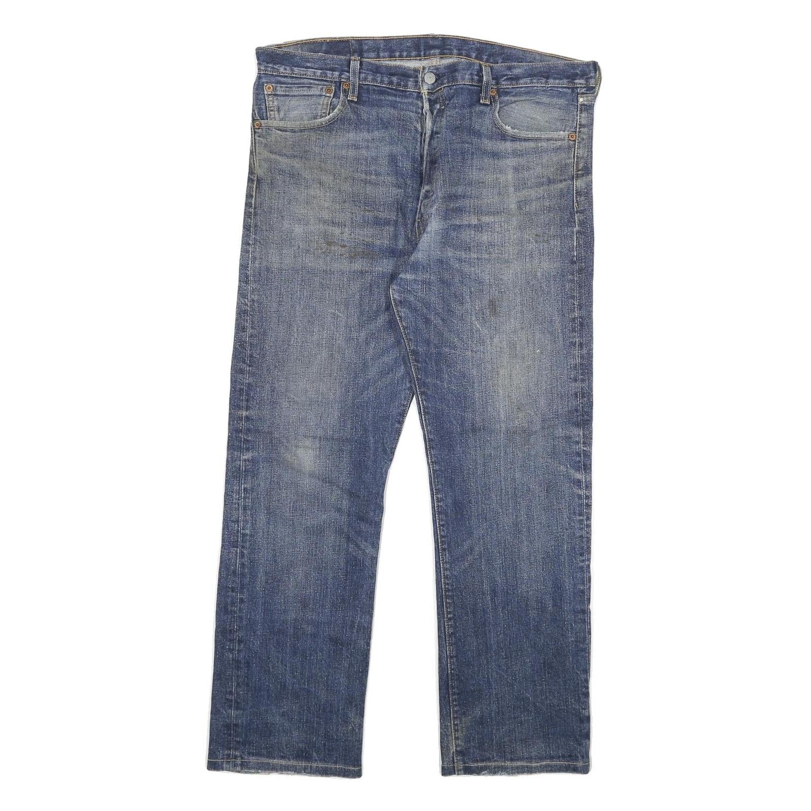 LEVI'S 501 Mens Jeans Blue Regular Straight Denim Medium W36 L28 Classic Button Refurbished - N/A refurbished available on Cerqular