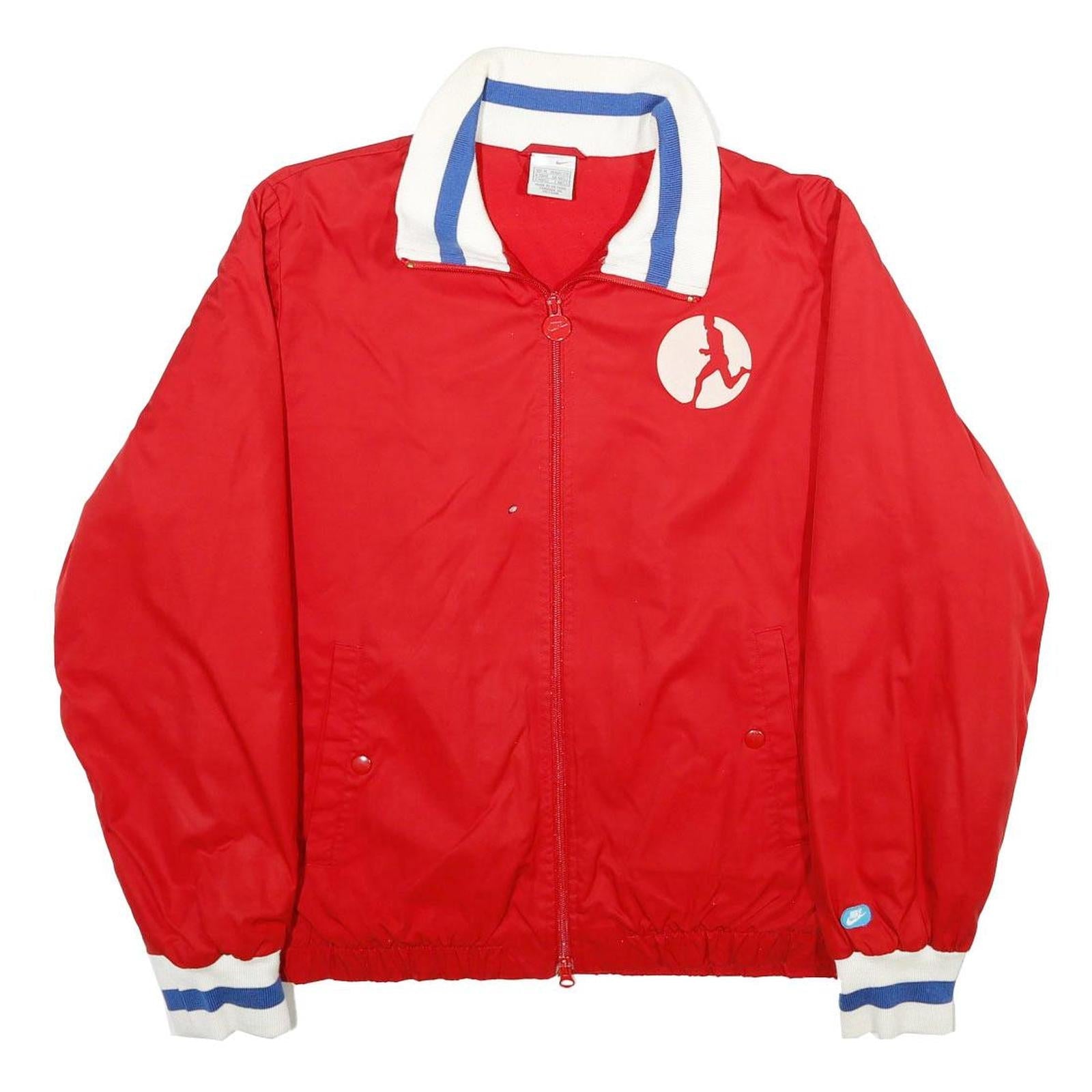 NIKE Mens Red White Blue Track Jacket M Polyester Zip Collar Casual Sportswear Refurbished - N/A refurbished available on Cerqular