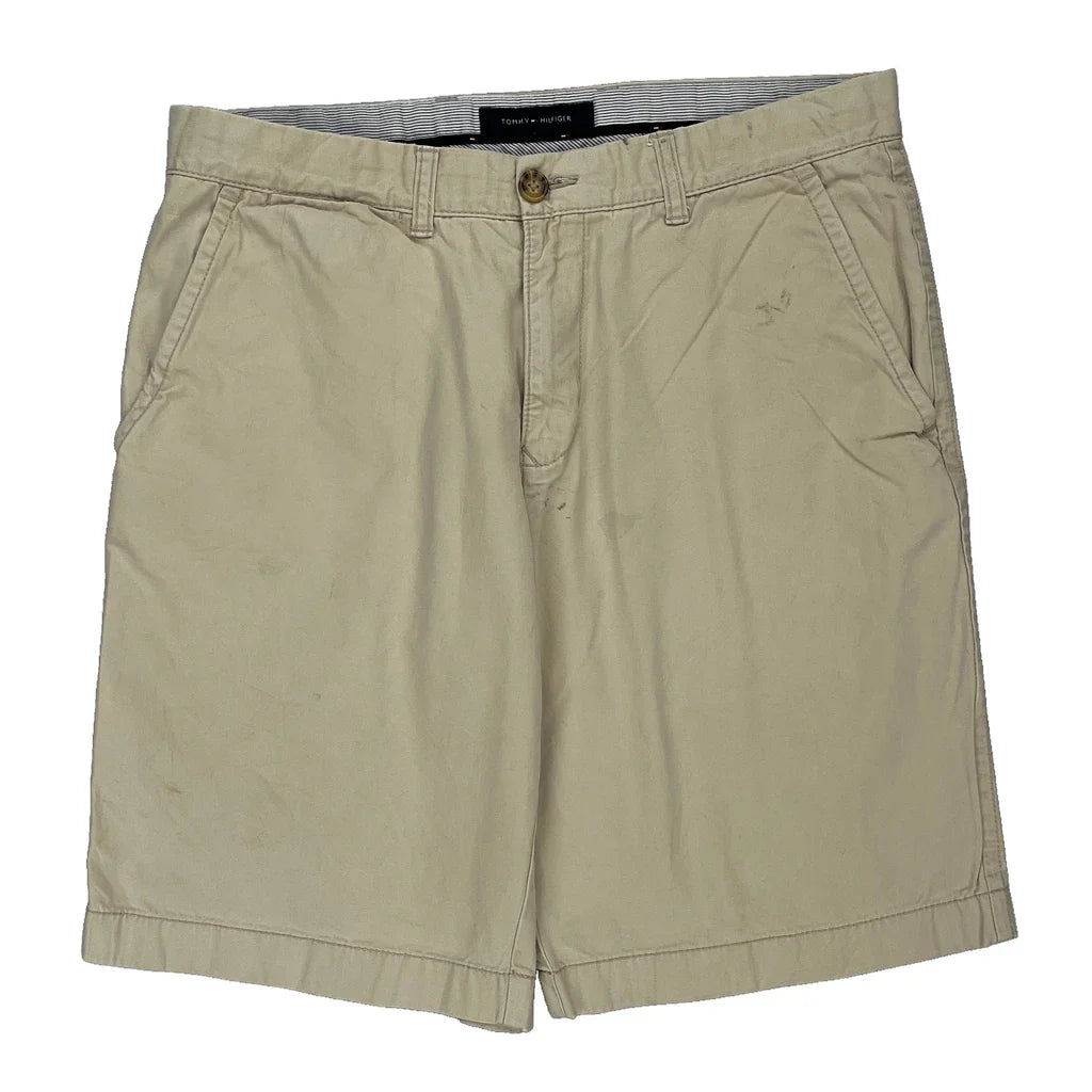 Tommy Hilfiger Chino Shorts - 33W 10L Beige Cotton Refurbished - Thrifted (note: this is a term often used to describe second- refurbished available on Cerqular