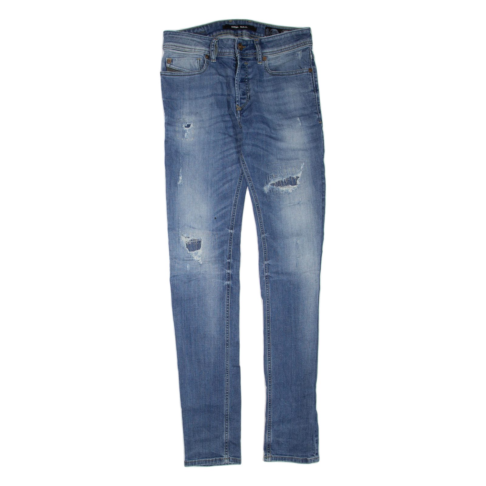 DIESEL D.N.A Distressed Womens Jeans Blue Regular Skinny Stone Wash W29 L34 Refurbished - N/A refurbished available on Cerqular
