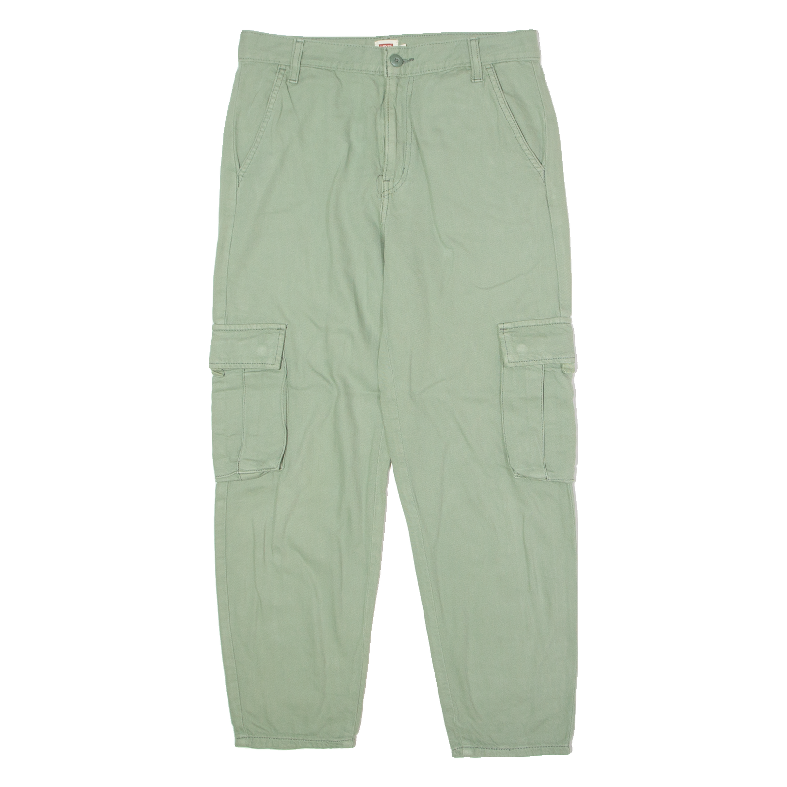 LEVI'S Cargo Womens Trousers Green Regular Tapered W30 L25 Refurbished - N/A refurbished available on Cerqular
