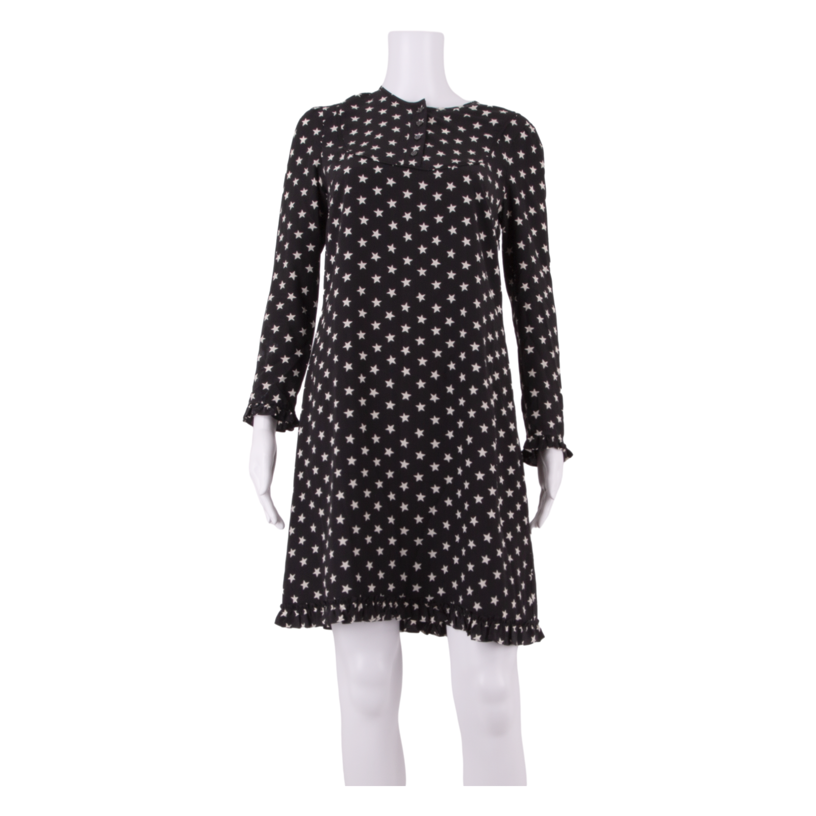 J.CREW All Over Star Print Womens Shift Dress Black Silk Knee Length XS Refurbished - N/A refurbished available on Cerqular