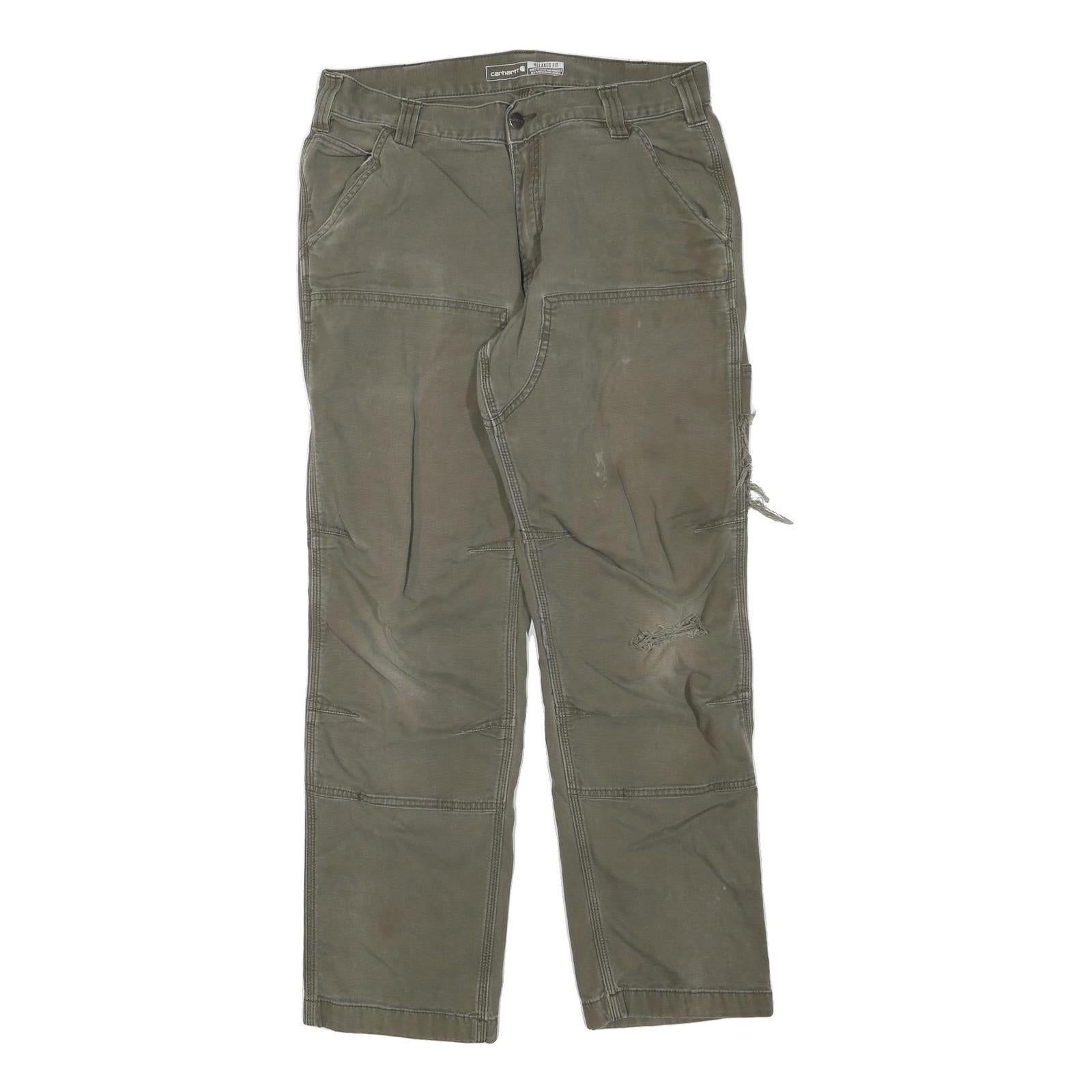 CARHARTT Mens Jeans Beige Regular Straight Cotton Blend W33 L32 Workwear Zip Refurbished - N/A refurbished available on Cerqular