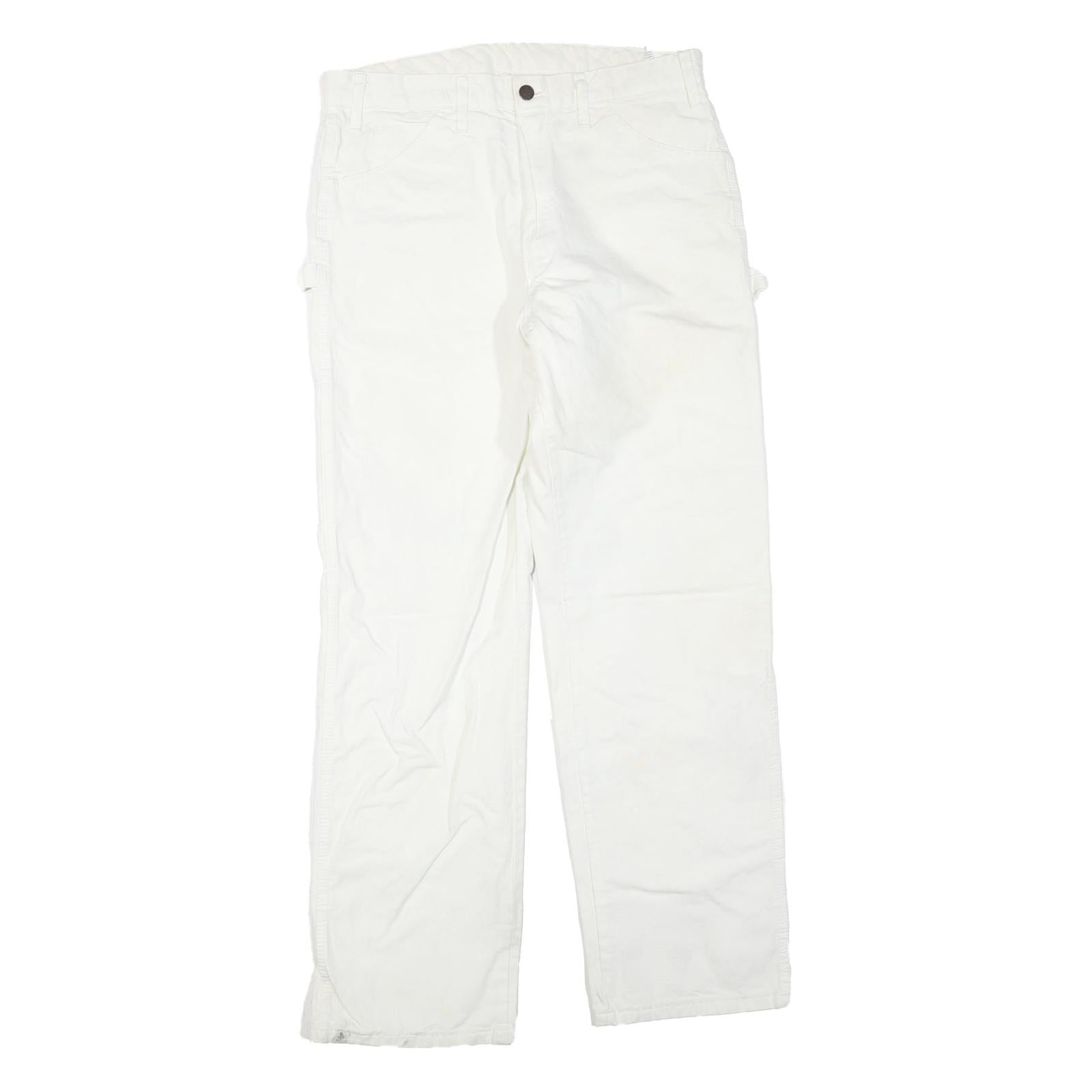 DICKIES Mens White Regular Fit Straight Denim Jeans W34 L32 Workwear Casual Refurbished - N/A refurbished available on Cerqular