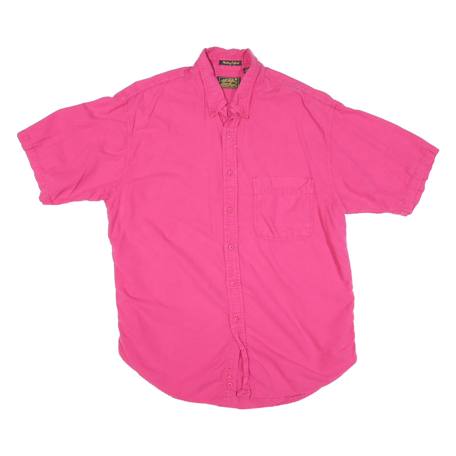 EDDIE BAUER Mens Pink Cotton Blend Casual Shirt L Button Down Short Sleeve Refurbished - N/A refurbished available on Cerqular