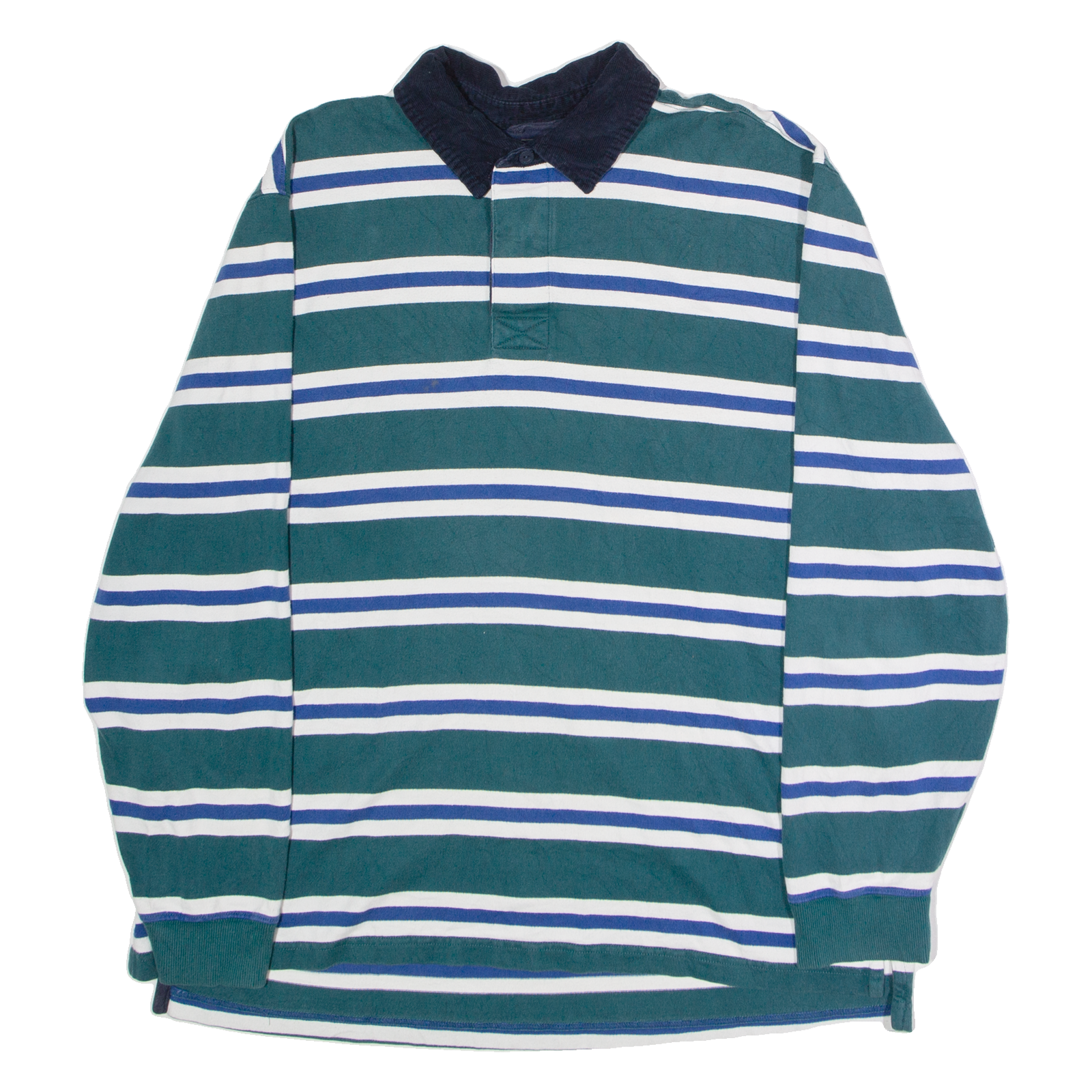 LL BEAN Mens Polo Shirt Green Striped Long Sleeve XL Refurbished - N/A refurbished available on Cerqular