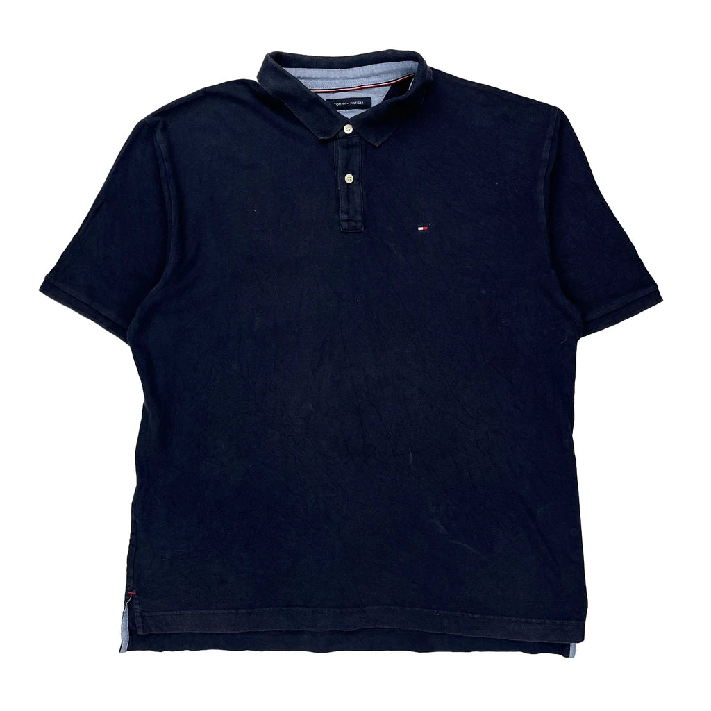 Tommy Hilfiger Polo Shirt - XL Navy Cotton Refurbished - Thrifted (note: this is a term often used to describe second- refurbished available on Cerqular